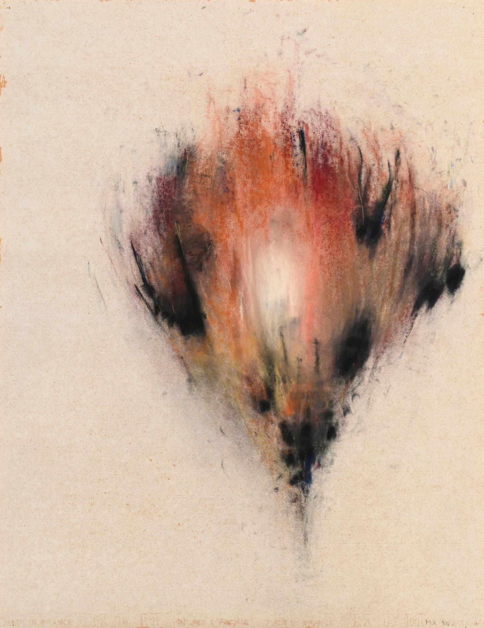 Makhi Xenakis (1956), "Apaisements", 1994, pastel sur papier, monogrammé et daté, 65x50 cm: Makhi Xenakis (1956), "Apaisements", 1994, pastel sur papier, monogrammé et daté, 65x50 cm 