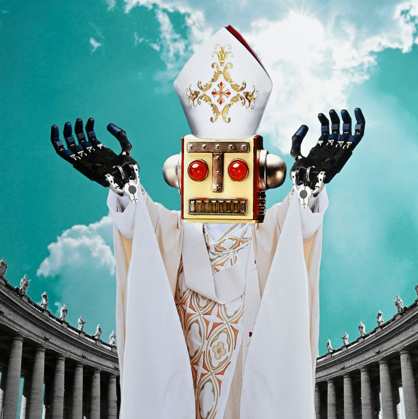 Max Papeschi (1970), d'après, Composition papale, 2009, impression numérique, signée,: Max Papeschi (1970), d'après, Composition papale, 2009, impression numérique, signée, datée et numérotée 2/7 au verso, 101x101 cm 