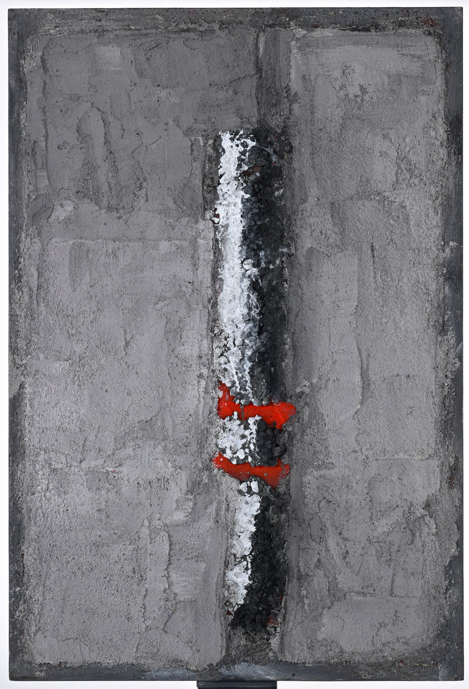 Gilbert Pauli (1944-2020), Composition, 2012, tableau-volume, mortier et pigments, socle en bois, si - 2