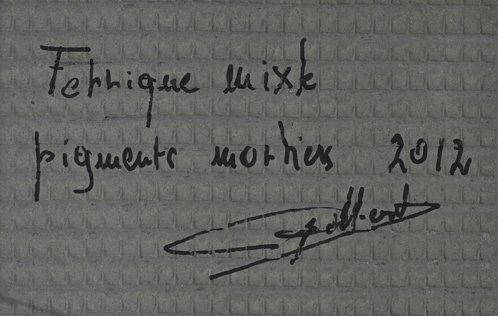 Gilbert Pauli (1944-2020), Composition, 2012, tableau-volume, mortier et pigments, socle en bois, si - 5