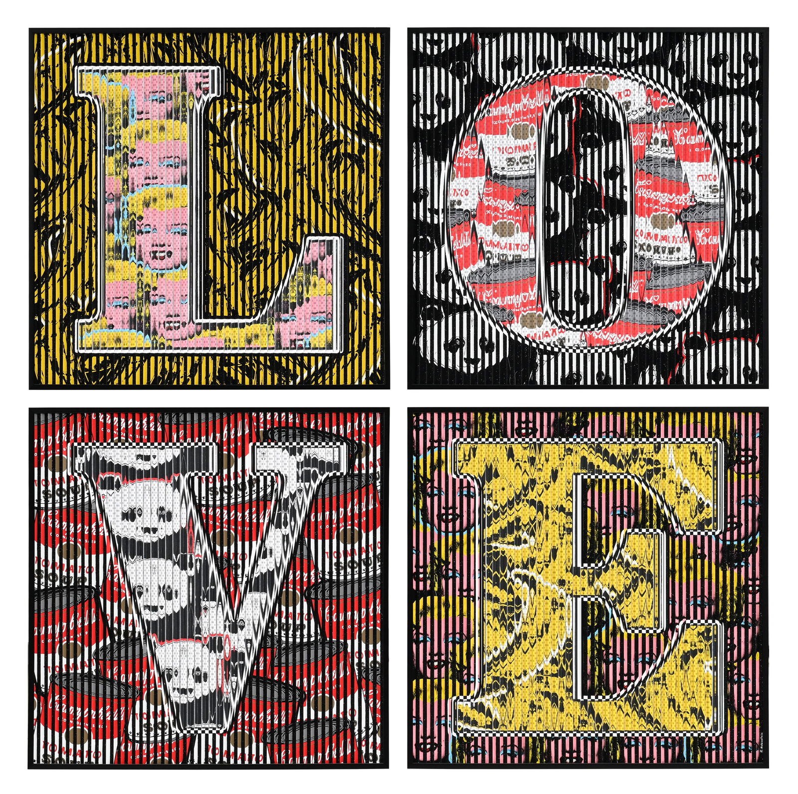 Patrick Rubinstein (1960), "That is what we call Love", œuvre cinétique, superposition de : Patrick Rubinstein (1960), "That is what we call Love", œuvre cinétique, superposition de photos argentiques sur panneau, 170x170 cm Certificat de la galerie Bel-Air Fine Art 