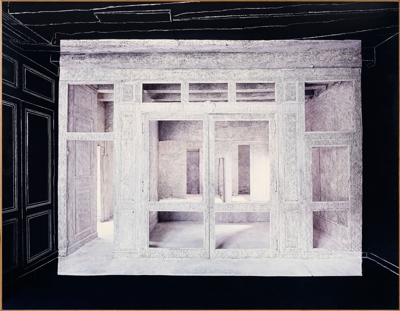 Georges Rousse (1947), "Châtellerault", 1996, cibachrome sur aluminium, éd. 3/3, 122x157,5: Georges Rousse (1947), "Châtellerault", 1996, cibachrome sur aluminium, éd. 3/3, 122x157,5 cm Provenance: Galerie Guy Bärtschi, 1997 Note: Vue d'intérieur de la maison Descartes