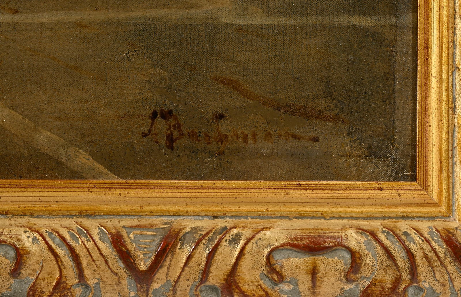 Alfred August Bachmann (1863-1956), Place Saint-Marc animée, huile sur toile, signée, 56,5 - 5