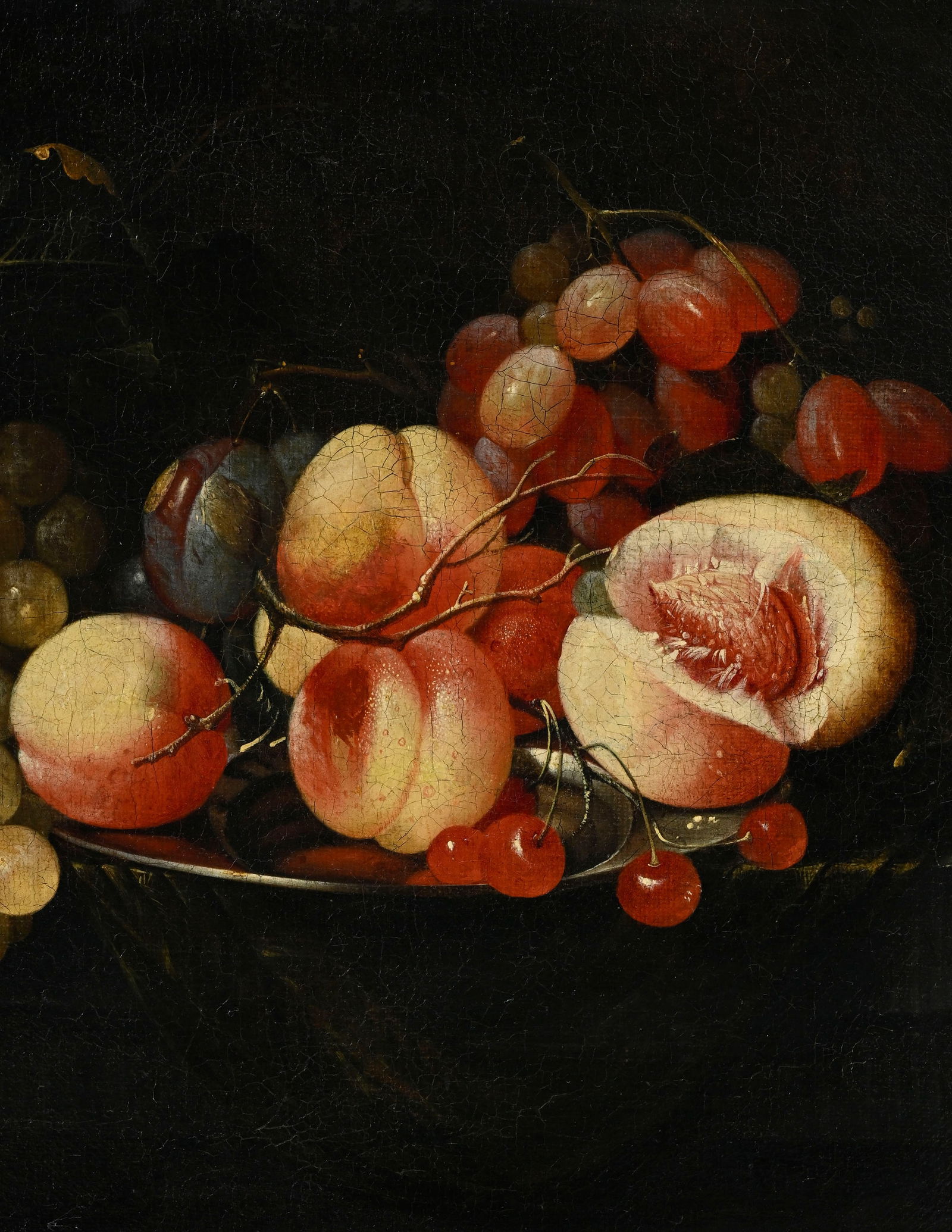 Ecole française vers 1800, Nature morte aux fruits, huile sur toile, signée (illisible), 3 - 3