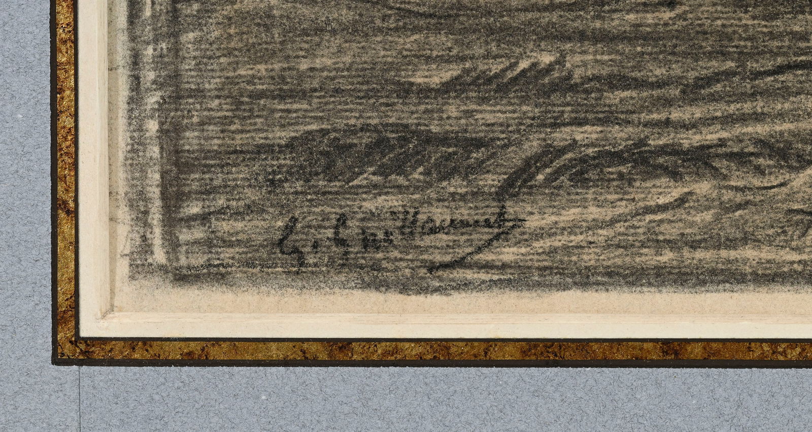 Gustave Guillaumet (1840-1887), Scène agricole en Afrique du Nord, fusain sur papier, signé - 4