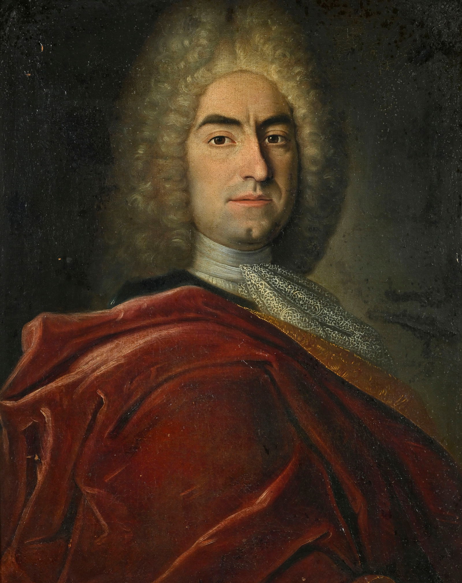 Ecole française du XVIIIe s., Portrait d'un homme de qualité, huile sur toile, 70x58 cm  (1 of 4)
