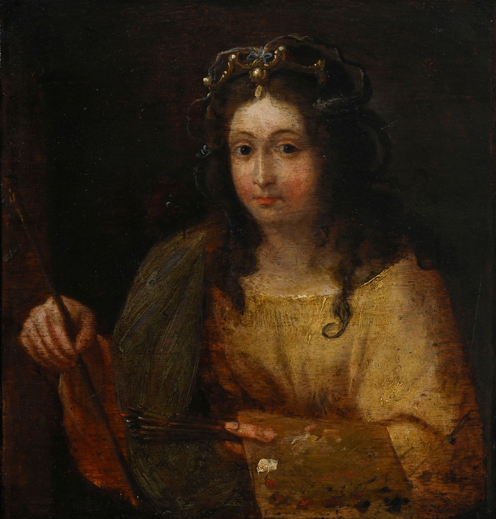 Ecole italienne du XVIIIe s., dans le goût de, Allégorie de la peinture, XIX-XXe, huile su (1 of 5)