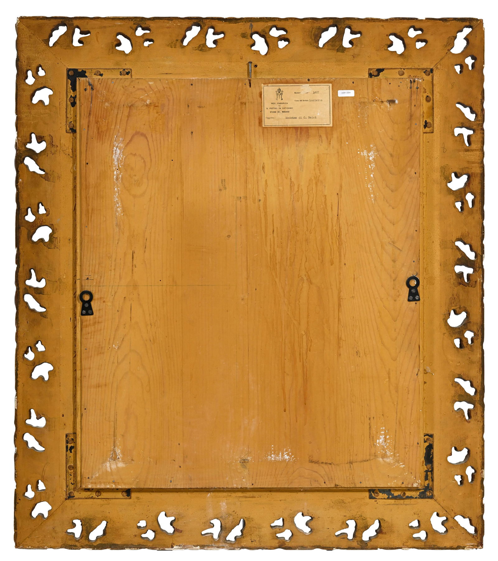 Ludovico Lucietto (XX), "Madonna di C. Dolci", micro-mosaïque sur panneau, 63,5x52,5 cm Au ver - 7