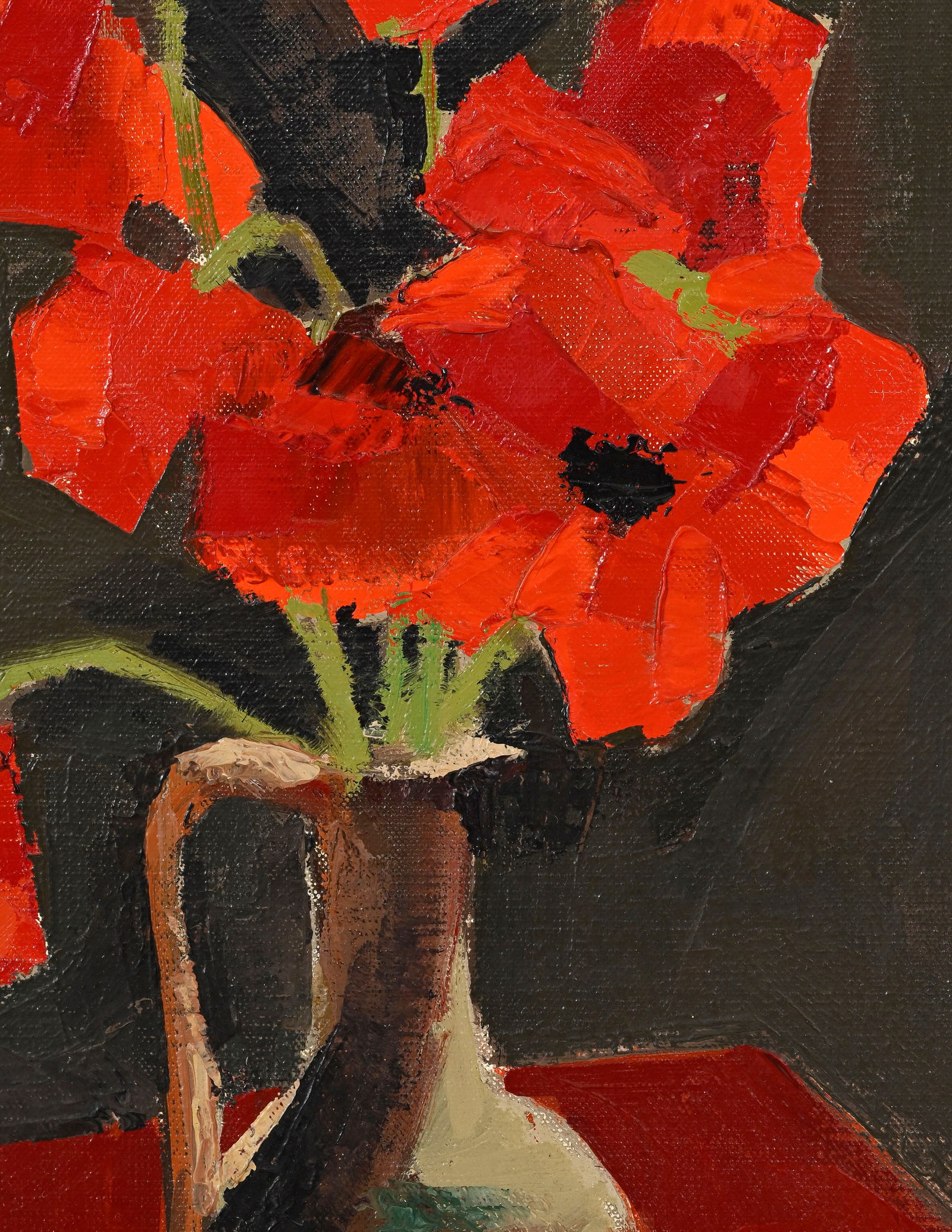 Pierre Louis Aymar (1926-2004), "Pavots", 1963, huile sur toile, signée et datée, 41,5x24, - 3