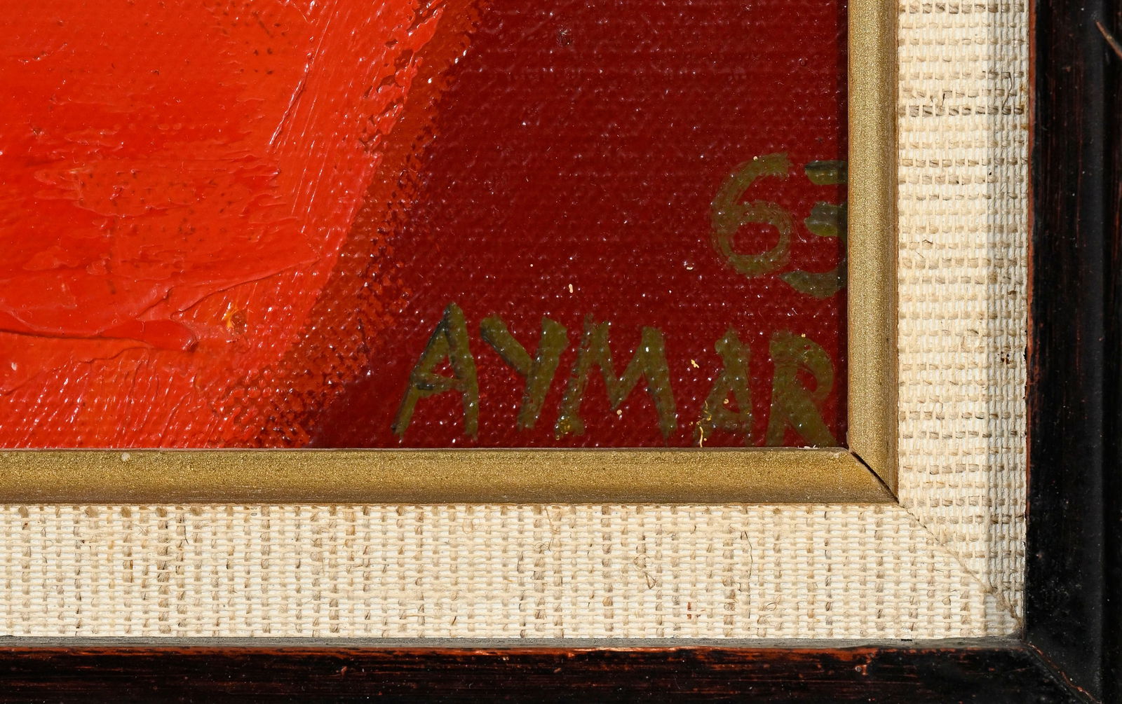 Pierre Louis Aymar (1926-2004), "Pavots", 1963, huile sur toile, signée et datée, 41,5x24, - 4