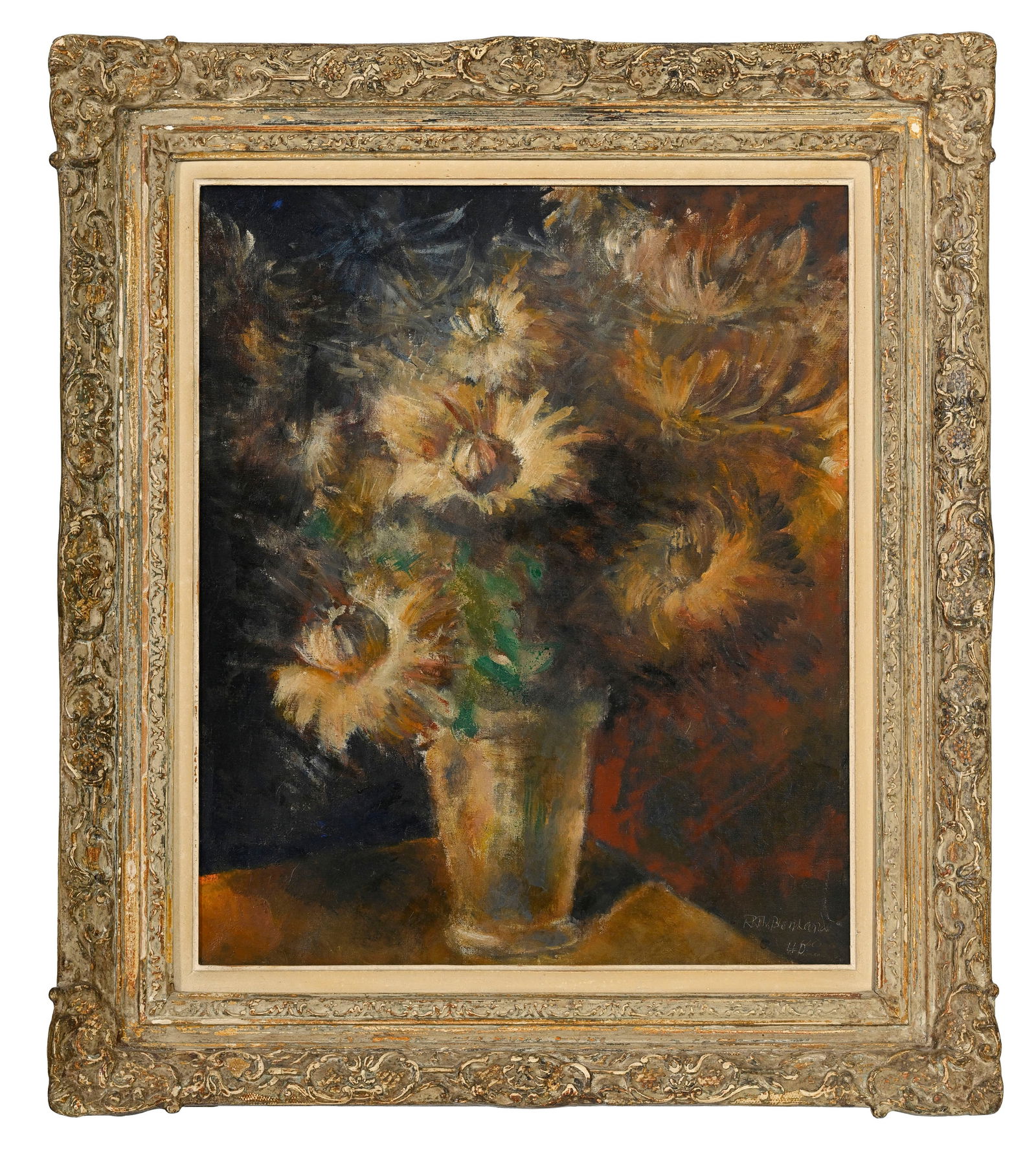 Rodolphe Théophile Bosshard (1889-1960), "Chrysanthèmes II"_,_ 1940, huile sur toile, sign - 2