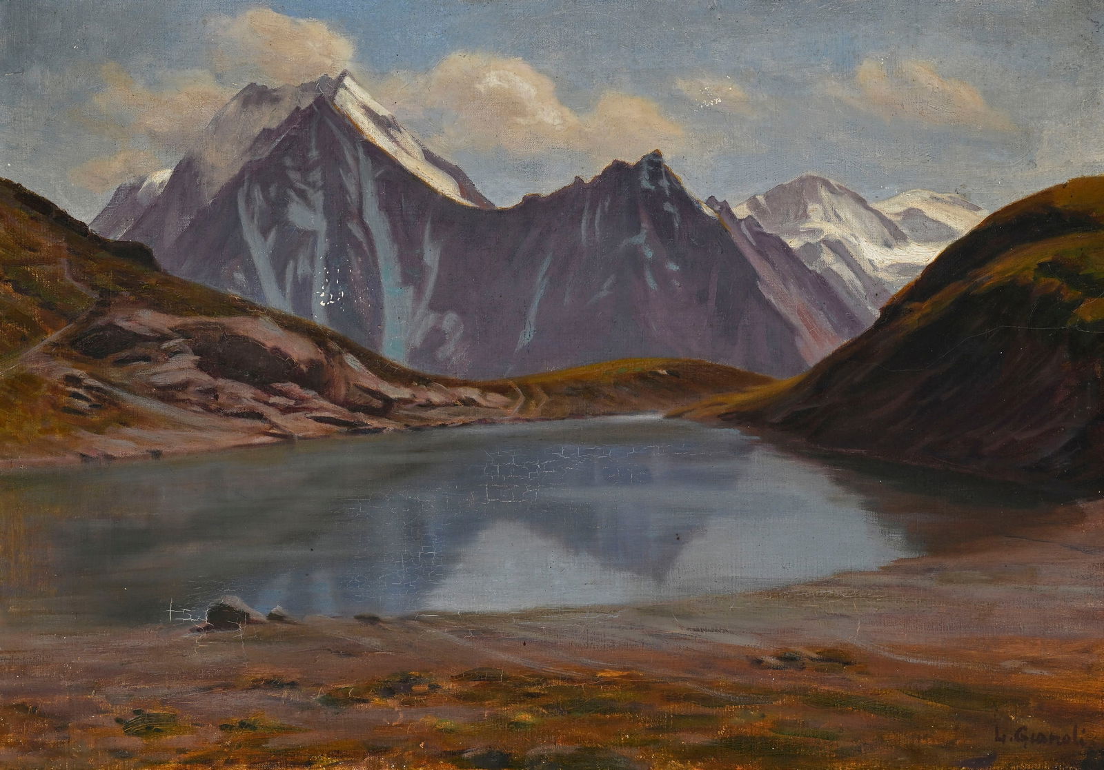 Louis Camille Gianoli (1868-1957), "Lac supérieur de Tsaté", huile sur toile, signée, (1 of 5)