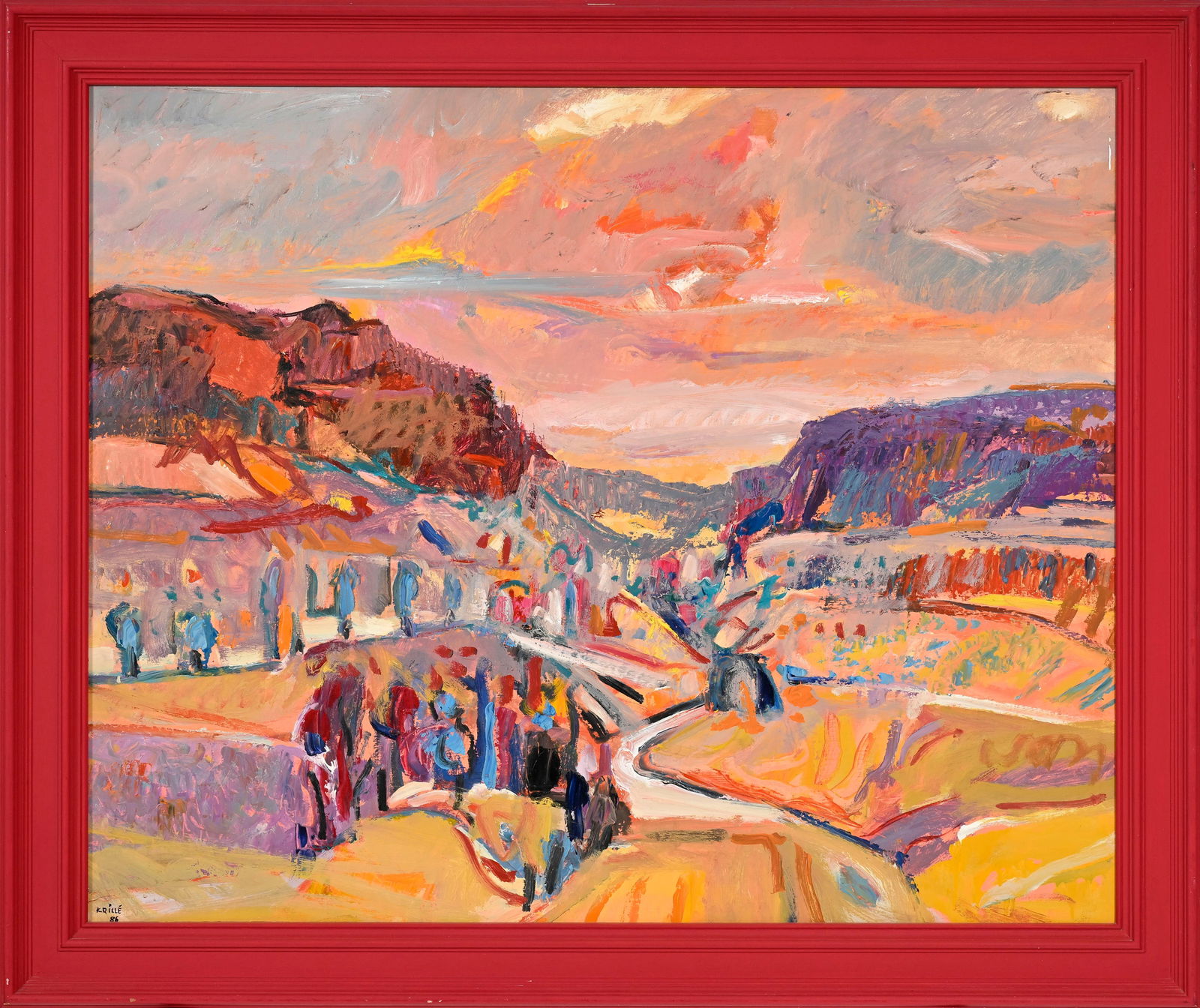 Jean Krillé (1923-1991), Paysage, huile sur pavatex, signée, 100x120 cm - 2