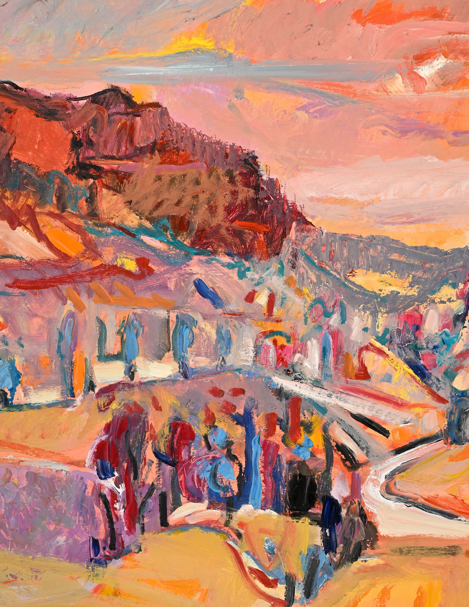 Jean Krillé (1923-1991), Paysage, huile sur pavatex, signée, 100x120 cm - 3