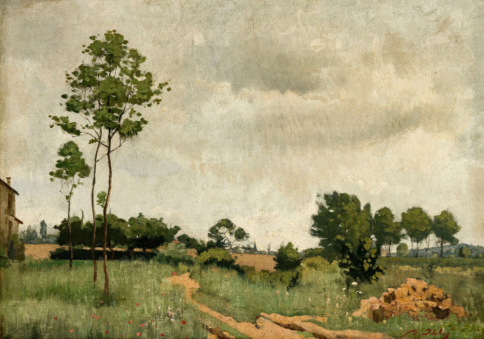 Jean Daniel Ihly (1854-1910), Paysage, huile sur toile, signée, 32,5x46 cm Cette œuvre se (1 of 5)