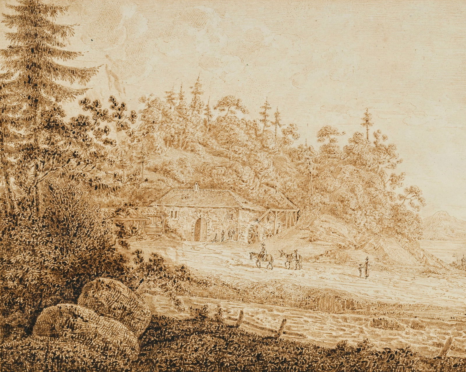 Ecole suisse du XVIIIe s., "Vue prise dans les environs du lac de Bret" et "Vue prise dans les envir - 2