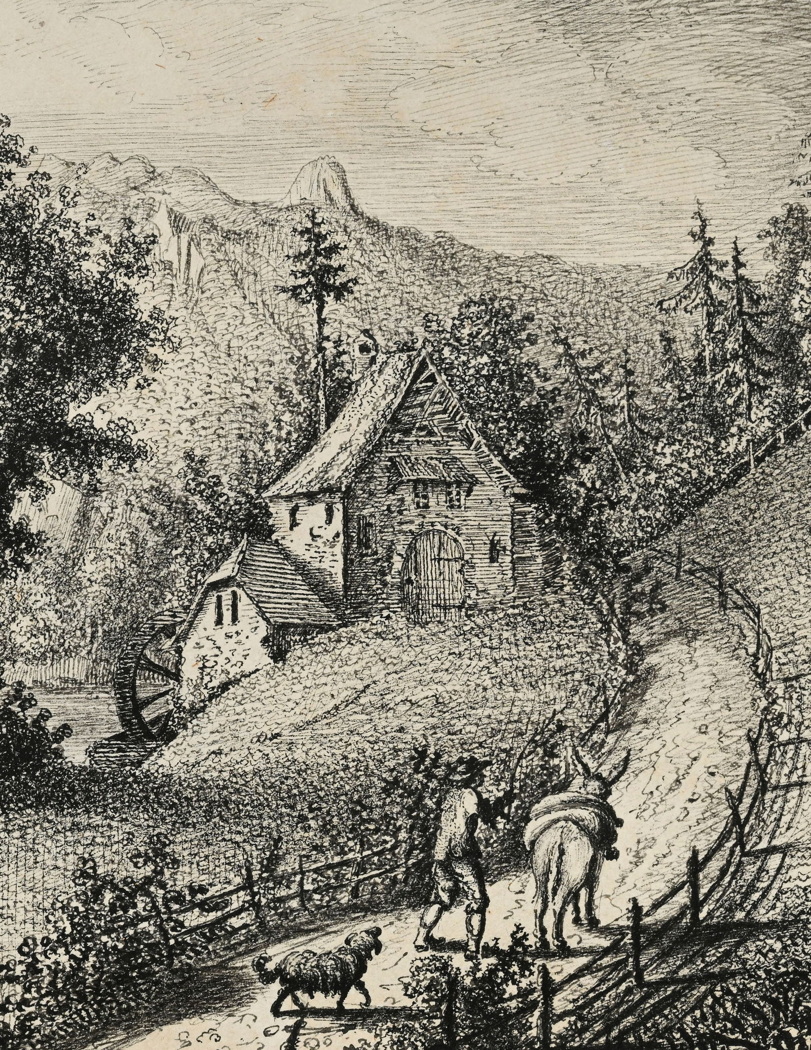 Ecole suisse du XVIIIe s., "Vue prise dans les environs du lac de Bret" et "Vue prise dans les envir - 7