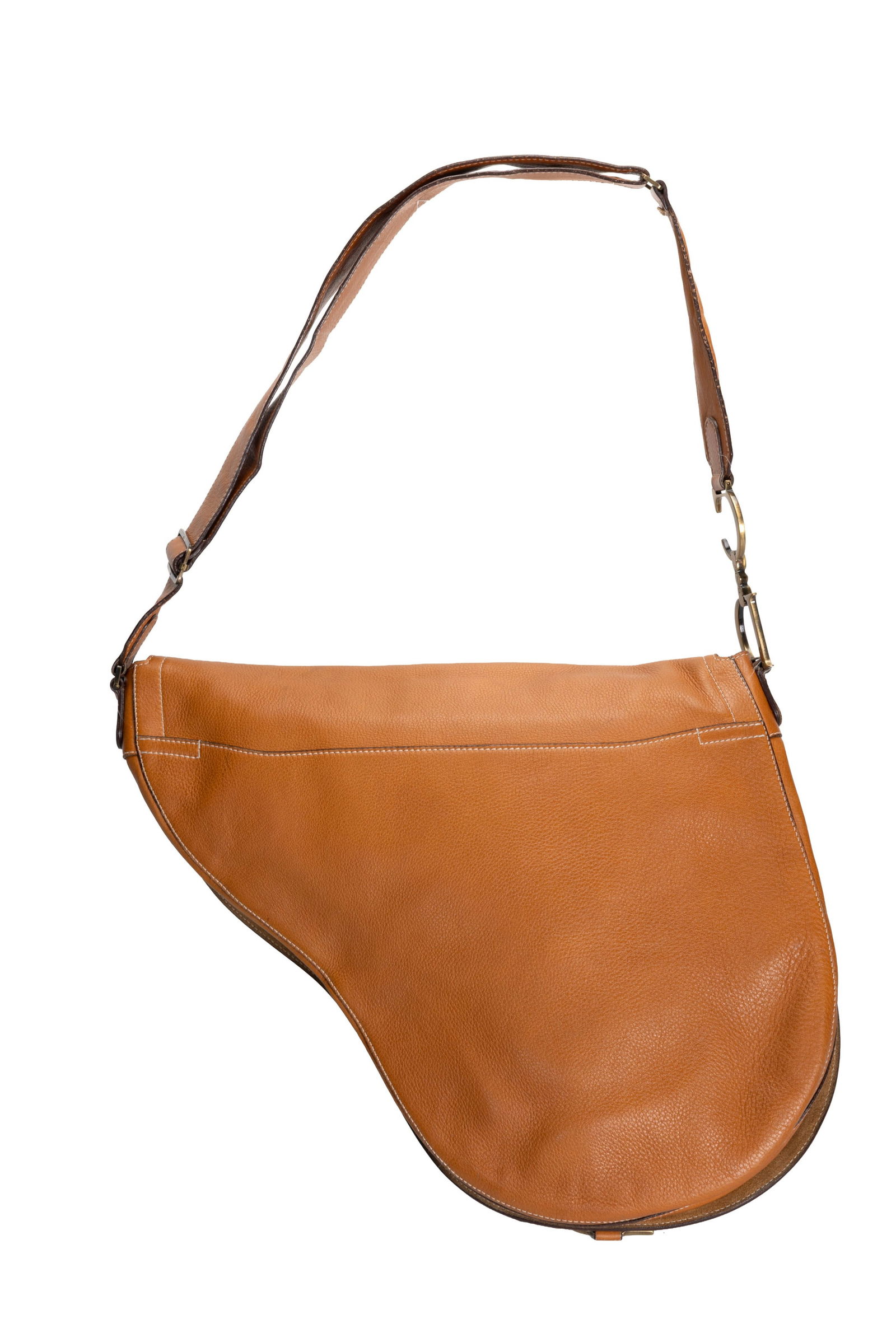 Christian Dior, sac Saddle messenger en cuir grainé fauve, 33x36 cm - 2