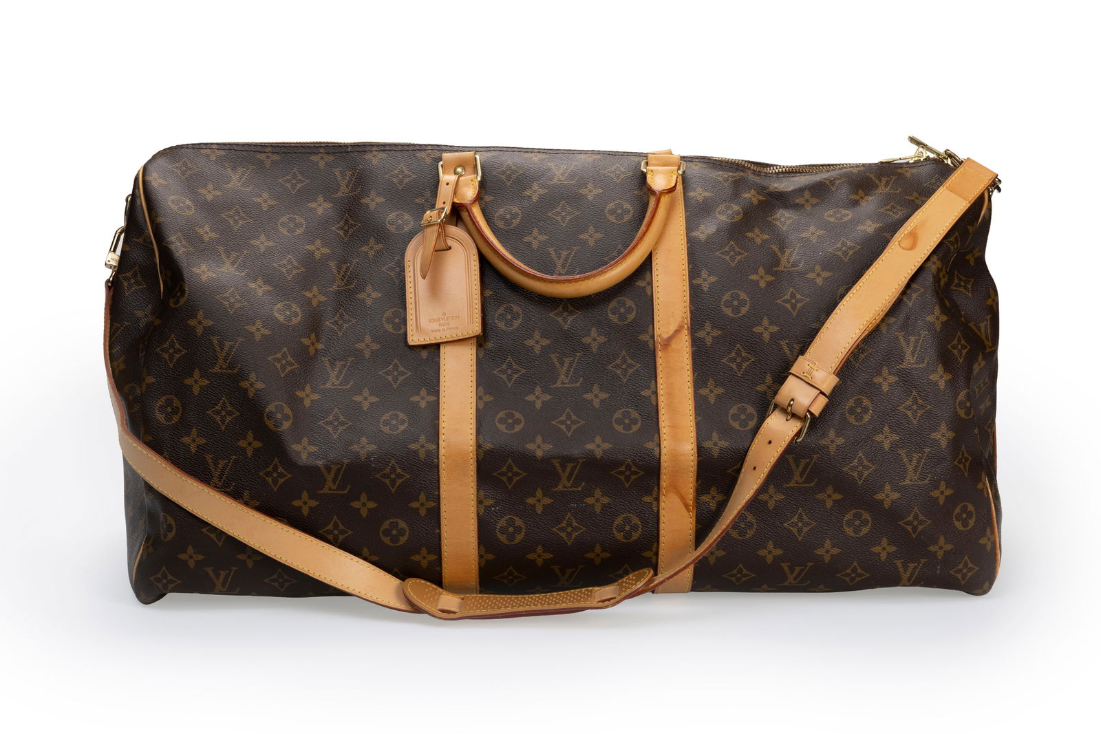 Louis Vuitton, sac Keepall 60 en toile enduite Monogram et cuir naturel, 30x60 cm (1 of 4)