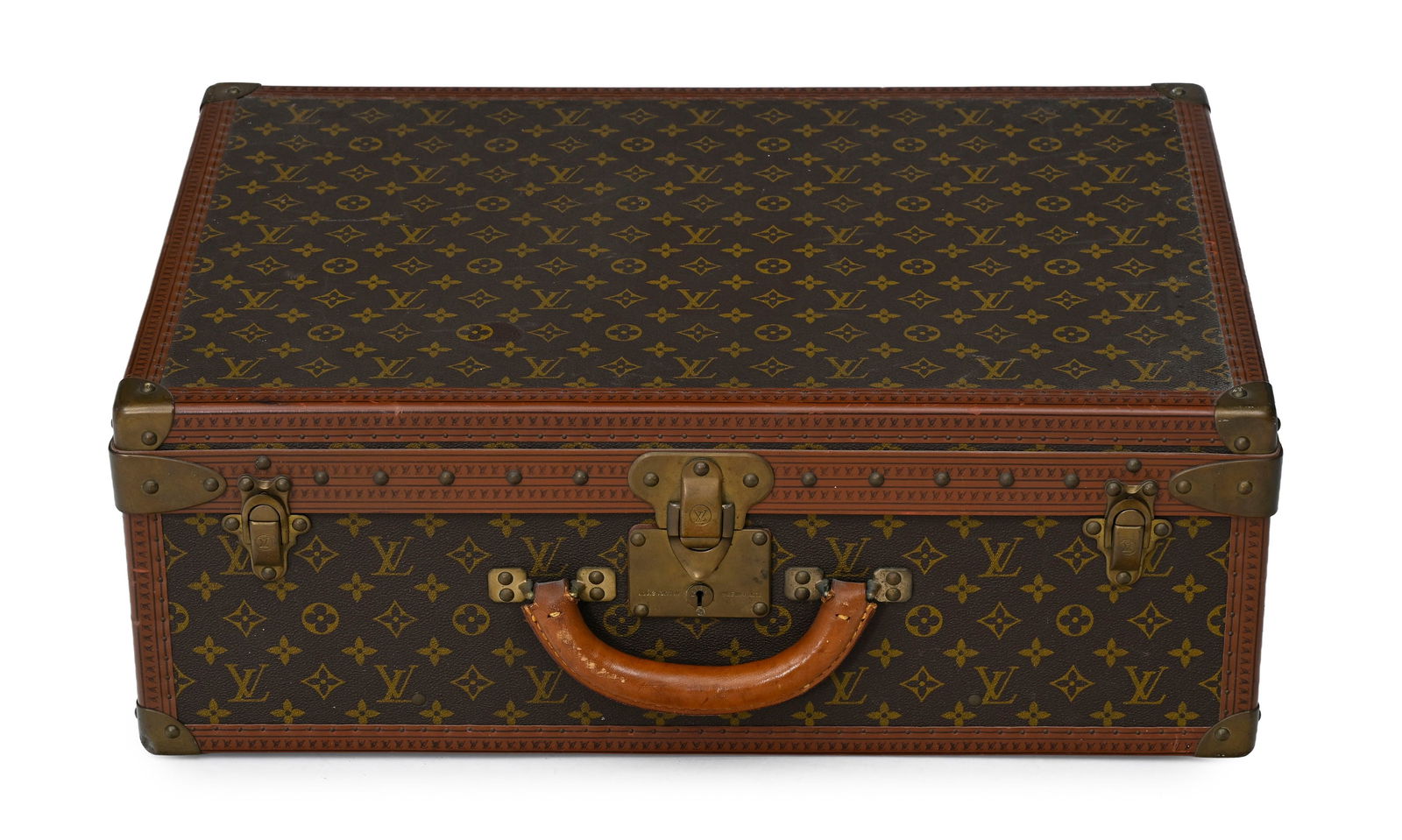 Louis Vuitton, valise Alzer 60 en toile enduite Monogram, équerres en laiton, cornières en (1 of 4)
