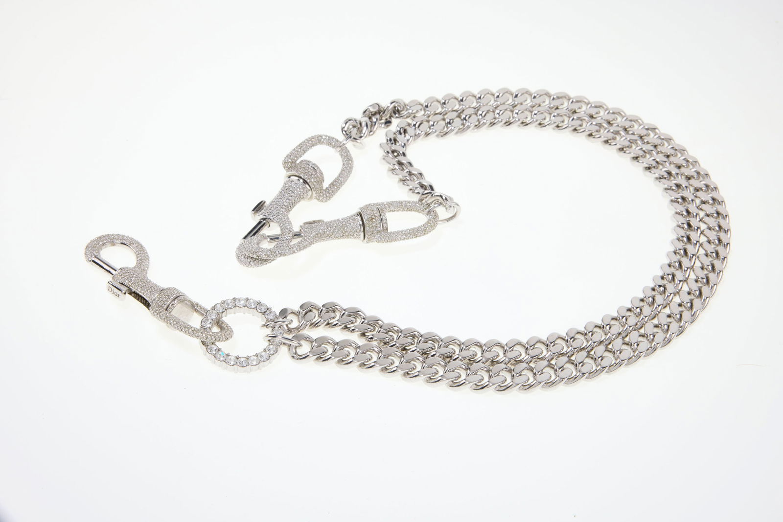 Christian Dior, ceinture accessoire John Galliano Printemps 2003, chaine de couleur argent retentant - 3