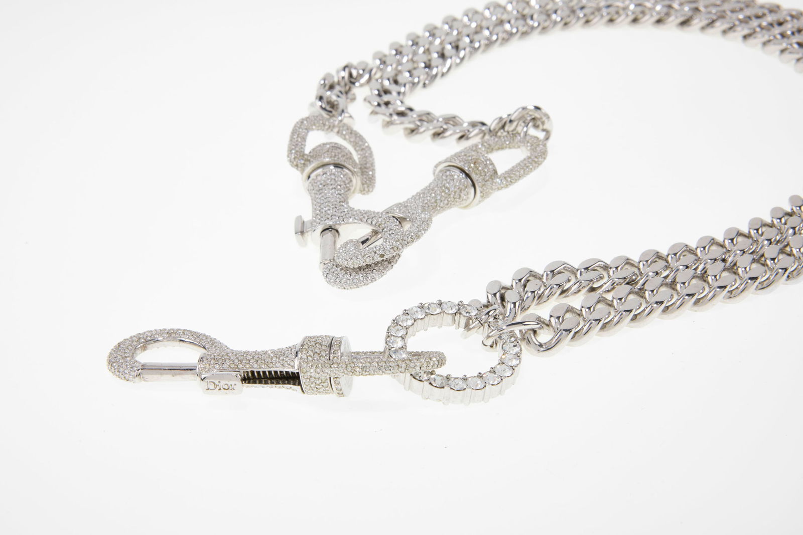 Christian Dior, ceinture accessoire John Galliano Printemps 2003, chaine de couleur argent retentant - 4