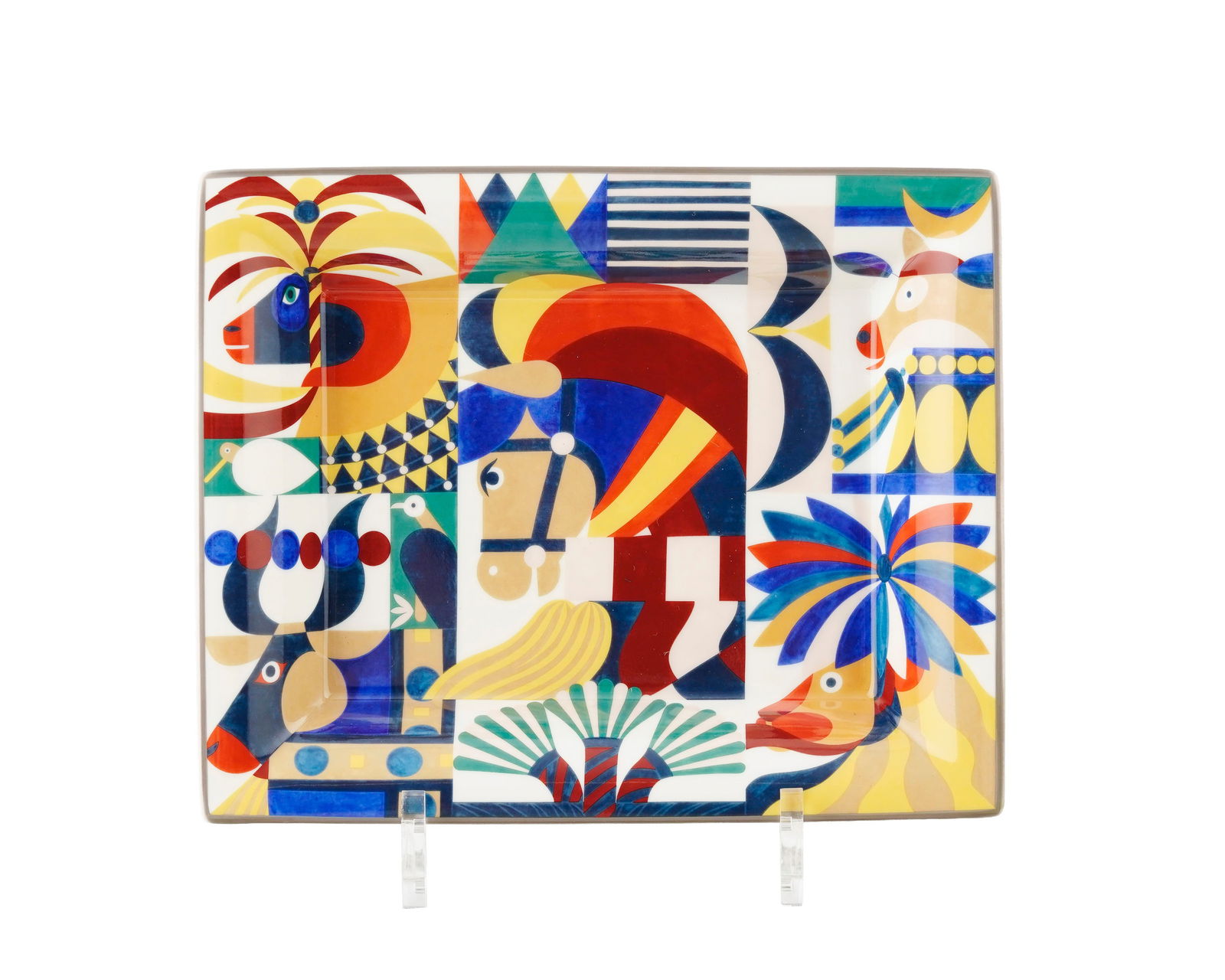 Vide-poche en porcelaine, Hermès, Paris, modèle Parade en fanfare, dans sa boîte d'or (1 of 1)