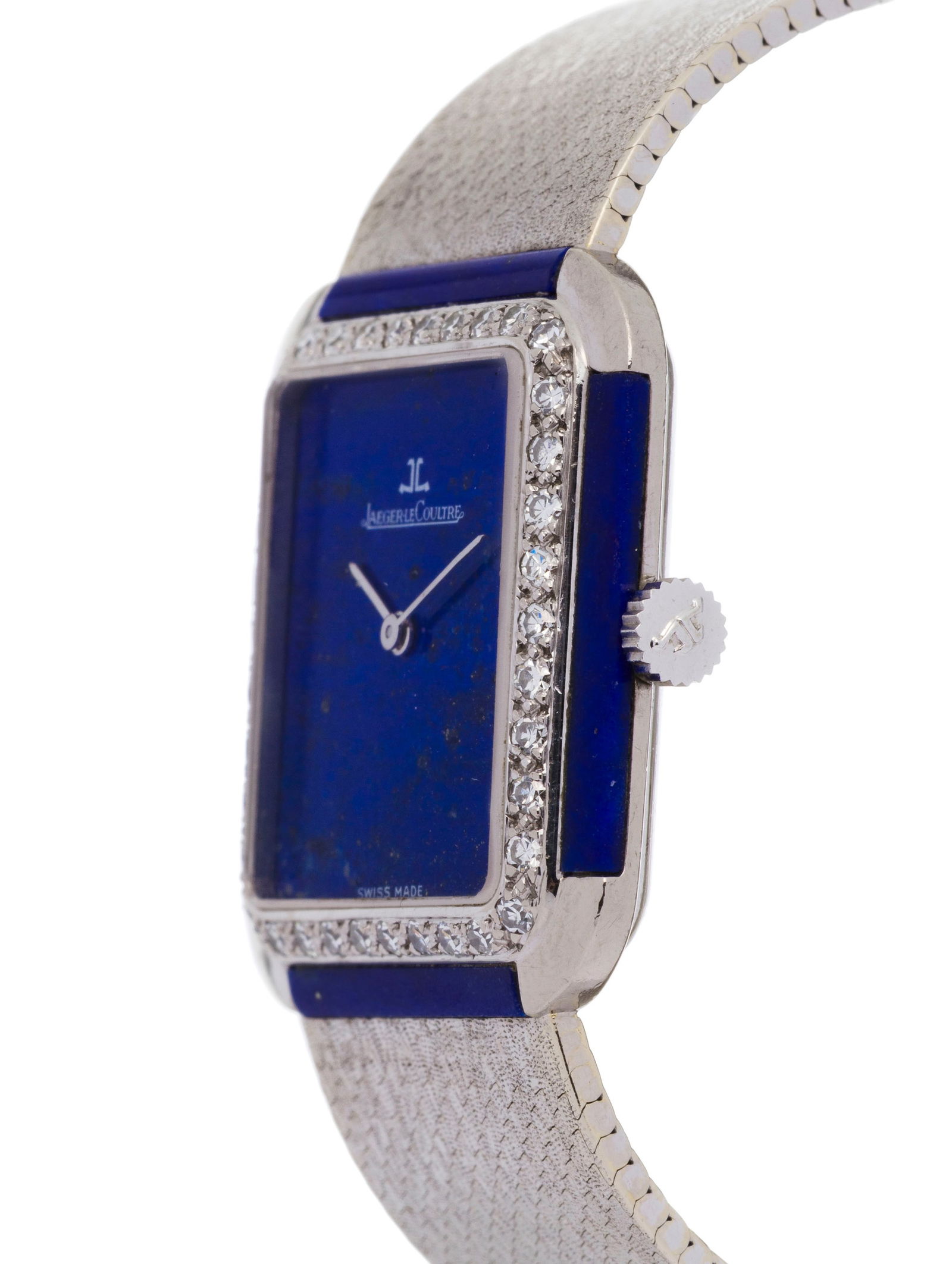 Jaeger-LeCoultre, montre-bracelet en or gris 750 avec le cadran et le boîtier ornée de lap - 2