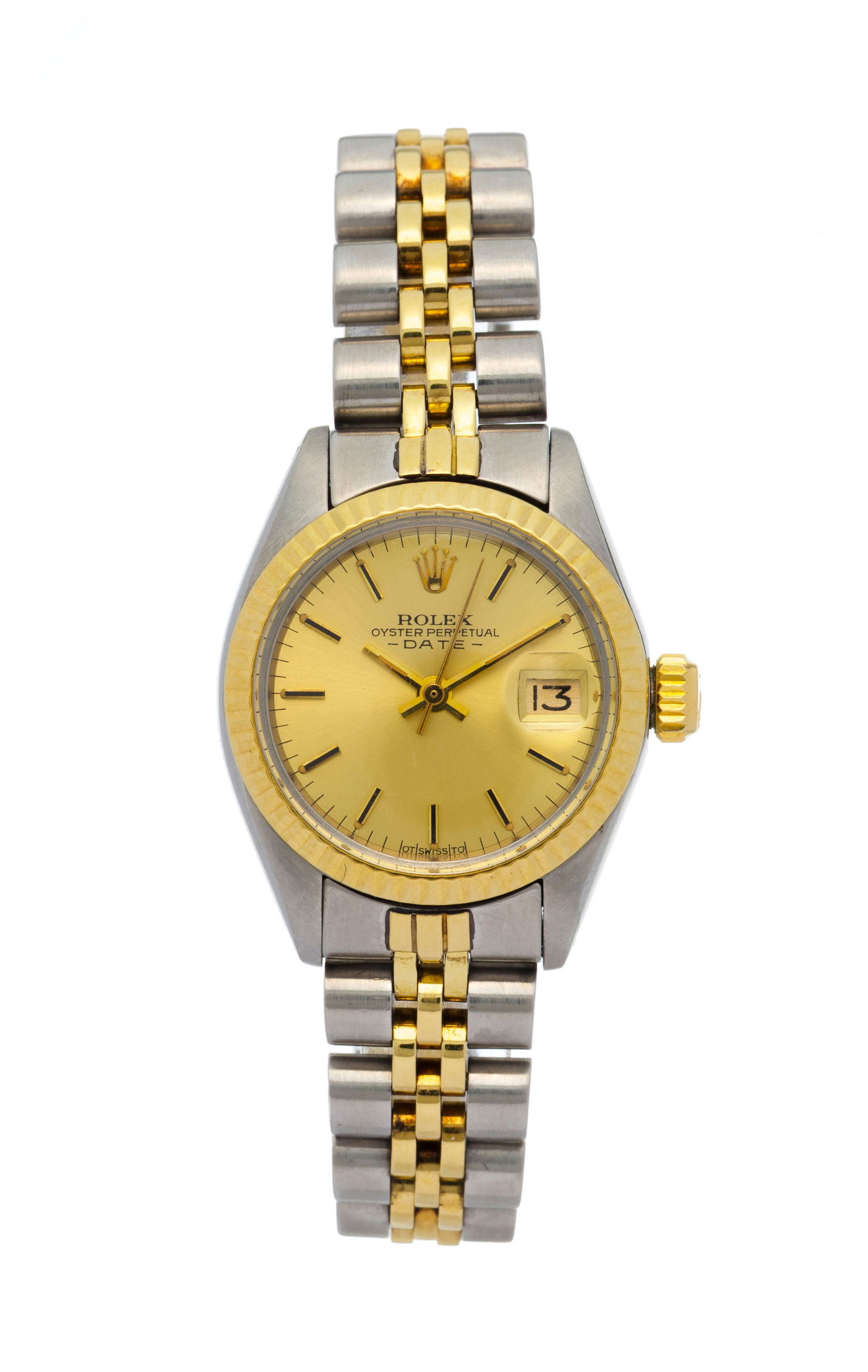 Rolex, Datejust, réf. 6917/6900, montre-bracelet en acier et or, circa 1976 Mouvement: cal. 2: Rolex, Datejust, réf. 6917/6900, montre-bracelet en acier et or, circa 1976 Mouvement: cal. 2030, automatique, 28 rubis, n°649407 Boîtier: n°4165393, diam. 26 mm Complication: