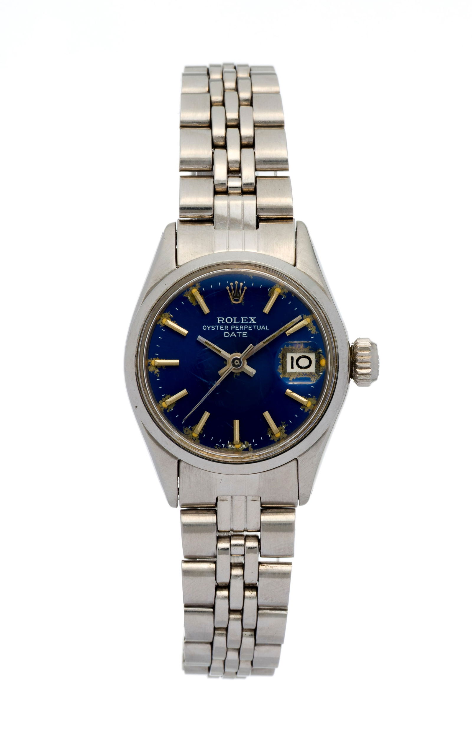 Rolex, Datejust, réf. 6516/6519, montre-bracelet en acier, circa 1969 Mouvement: cal. 1161, a: Rolex, Datejust, réf. 6516/6519, montre-bracelet en acier, circa 1969 Mouvement: cal. 1161, automatique, 26 rubis, n°24179 Boîtier: n°1930022, diam. 24 mm Complication: date