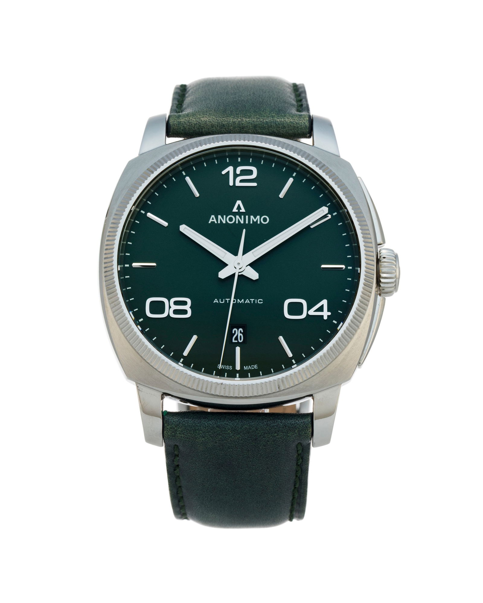 Anonimo, Epurato, réf. AM-4000.01, montre en acier avec indication de la date Mouvement: cal.: Anonimo, Epurato, réf. AM-4000.01, montre en acier avec indication de la date Mouvement: cal. SW200-1, automatique, 26 rubis Boîtier: n°G03461, larg. 42 mm, fond en verre laissant