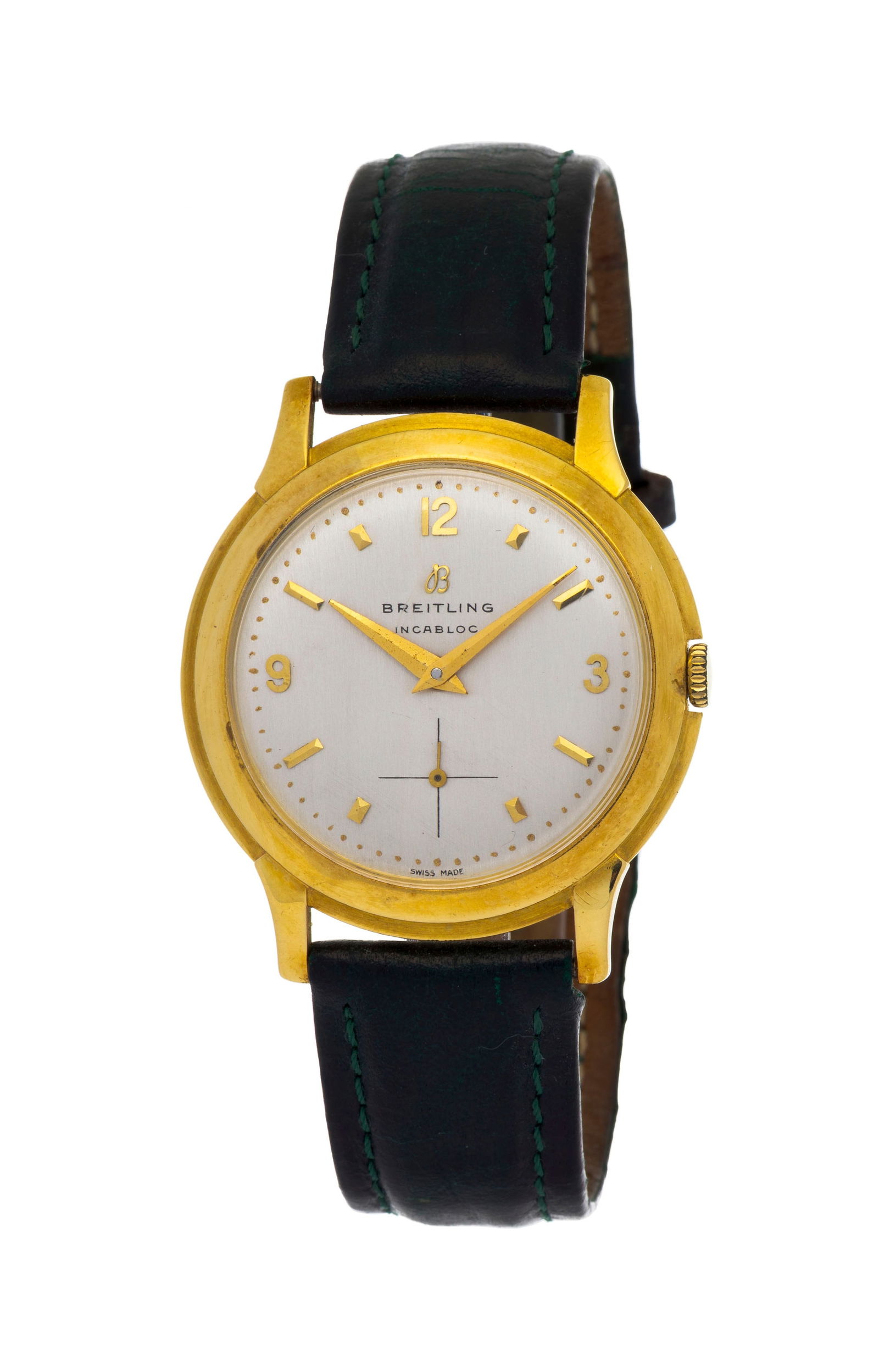 Breitling, réf. 1216-19, montre petite seconde en or 750, années 1950-60 Mouvement: m: Breitling, réf. 1216-19, montre petite seconde en or 750, années 1950-60 Mouvement: mécanique, n°336596 Boîtier: n°608730, diam. 36 mm Complication: compteur subsidiaire