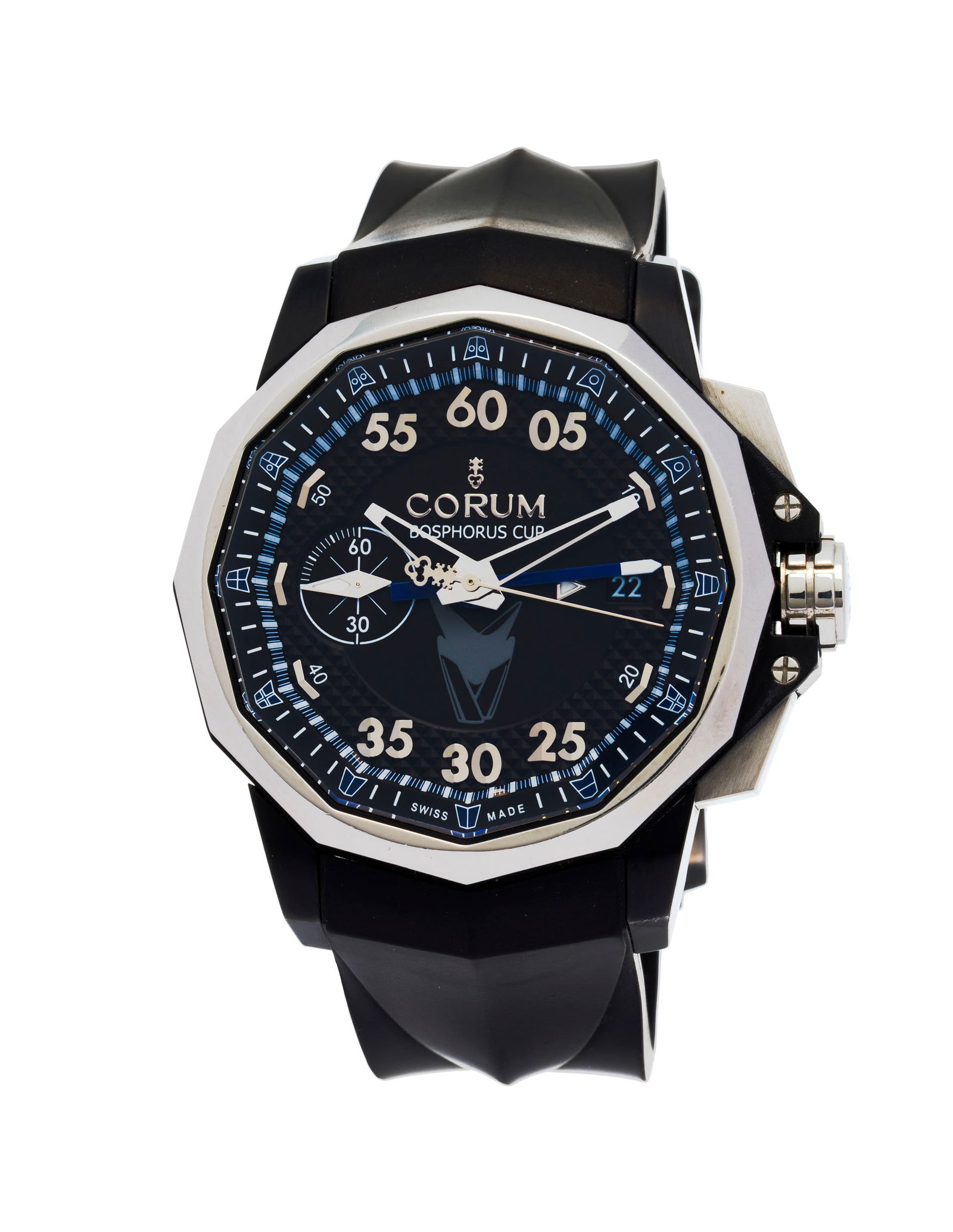 Corum, Bosphorus Cup, réf. 01.0123, Ed. Limitée n°13/99, montre chronographe en acier (1 of 4)