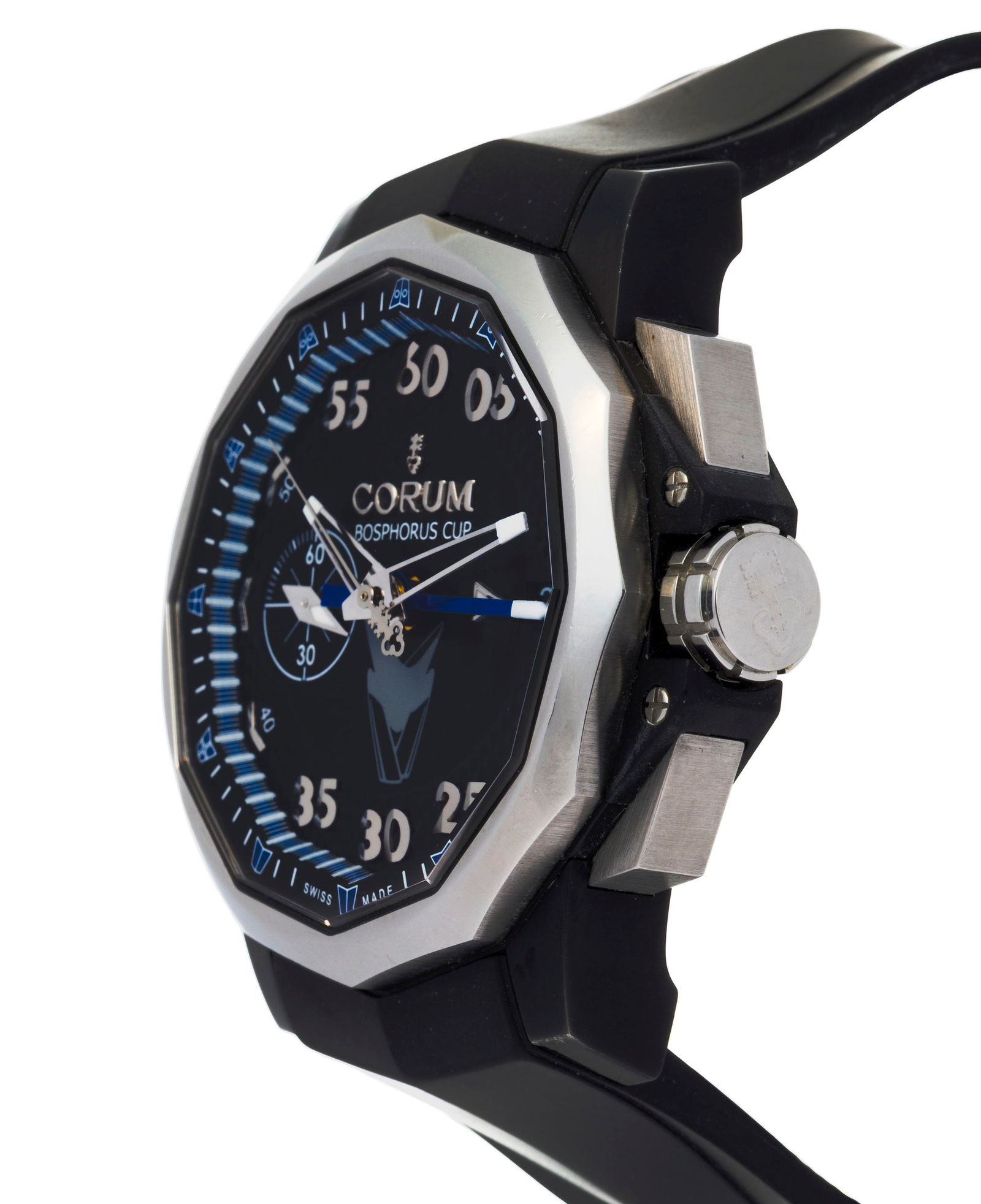 Corum, Bosphorus Cup, réf. 01.0123, Ed. Limitée n°13/99, montre chronographe en acier - 2