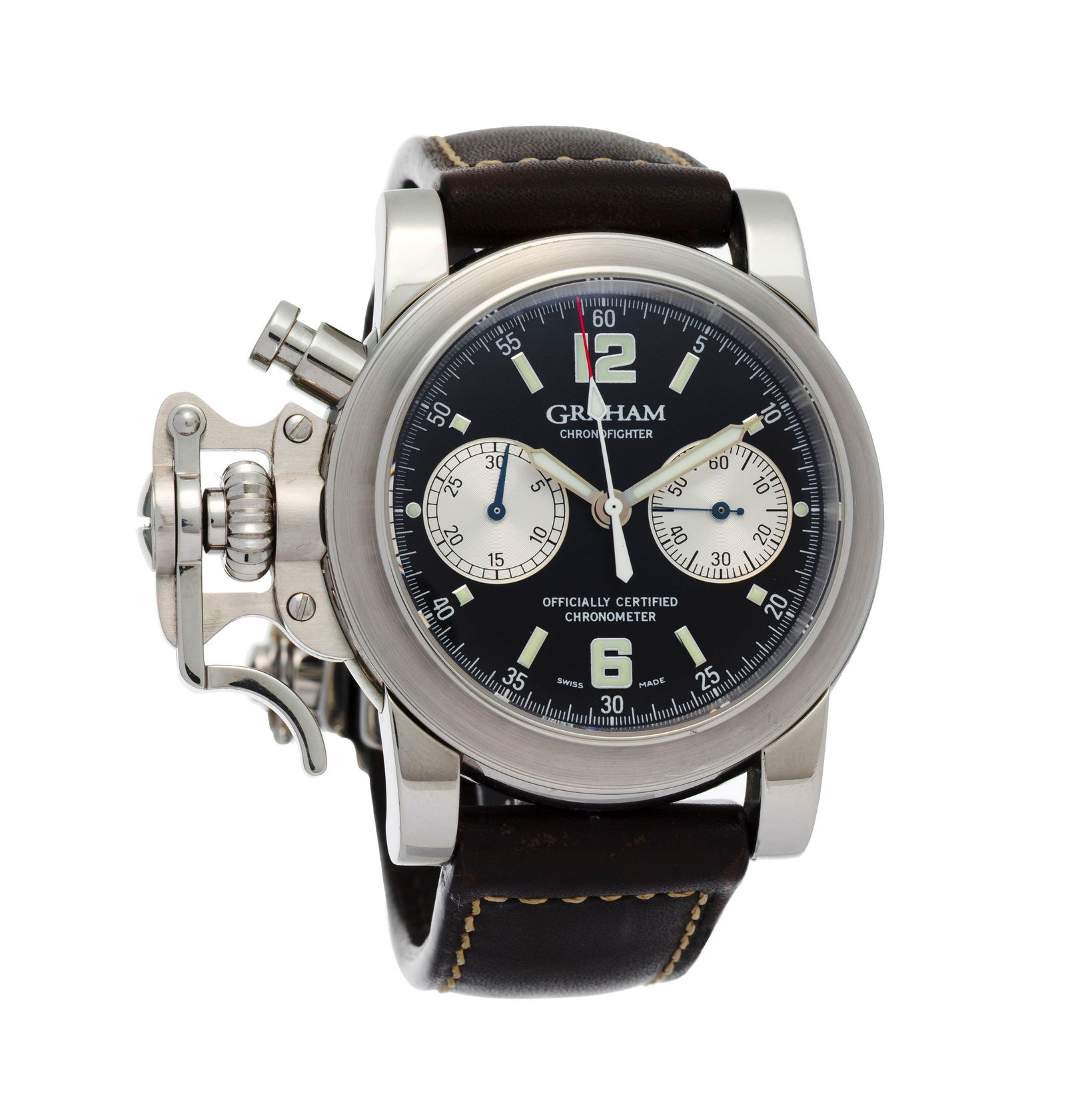Graham, Chronofighter, montre chronographe en acier Mouvement: cal. ETA 7750, automatique, 30 rubi (1 of 3)