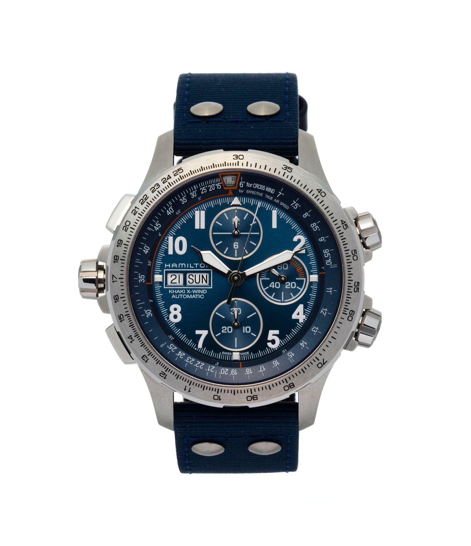 Hamilton, Khaki Aviation X-Wind, réf. H779060, montre chronographe en acier, circa 2021 Mouve (1 of 4)