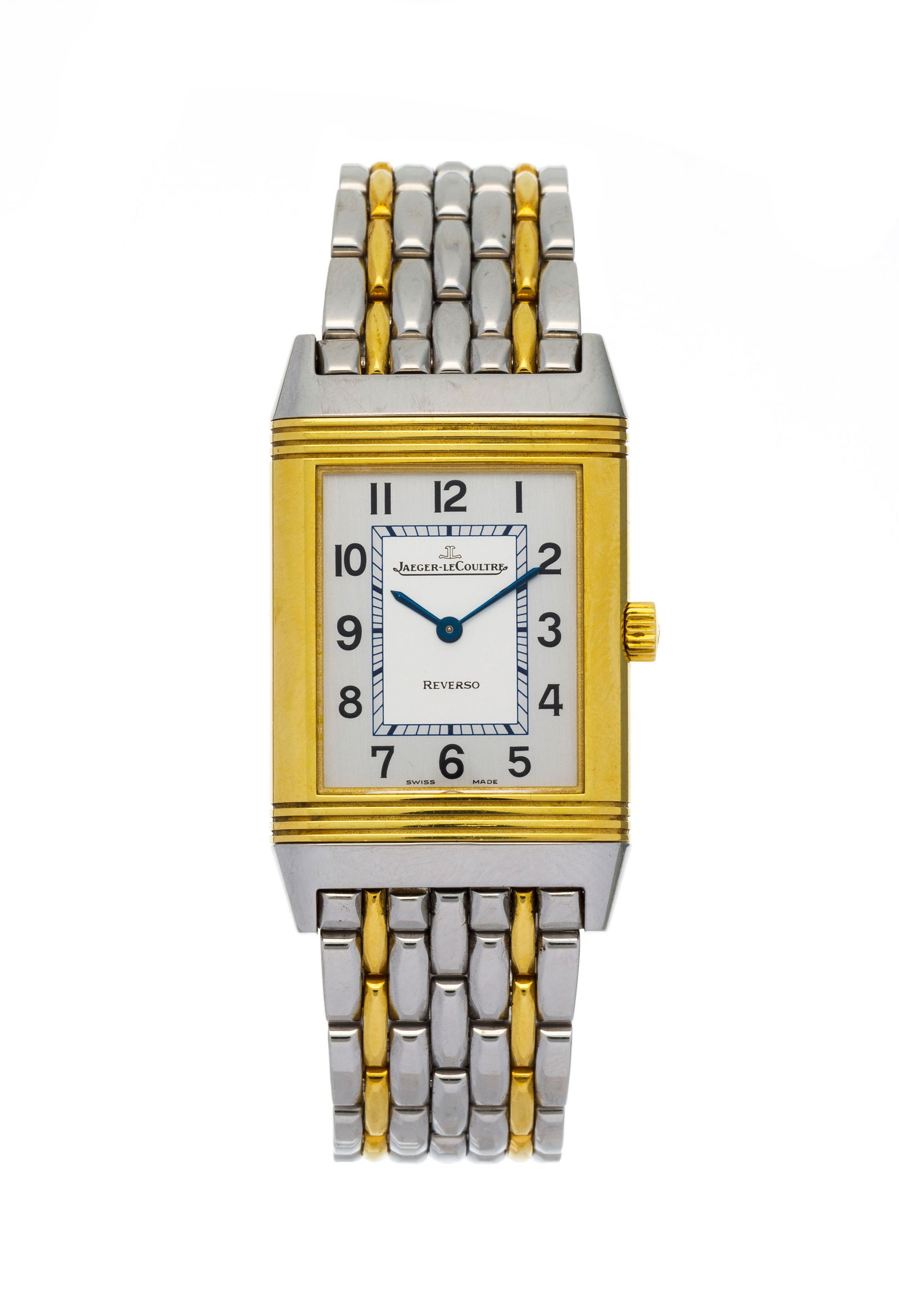 Jaeger-LeCoultre, Reverso, réf. 252.5.86, montre-bracelet en acier et or 750, circa 2010 Mouv: Jaeger-LeCoultre, Reverso, réf. 252.5.86, montre-bracelet en acier et or 750, circa 2010 Mouvement: cal. 846/1/936, mécanique, 18 rubis Boîtier: n°2648443, larg. 23 mm Signature: