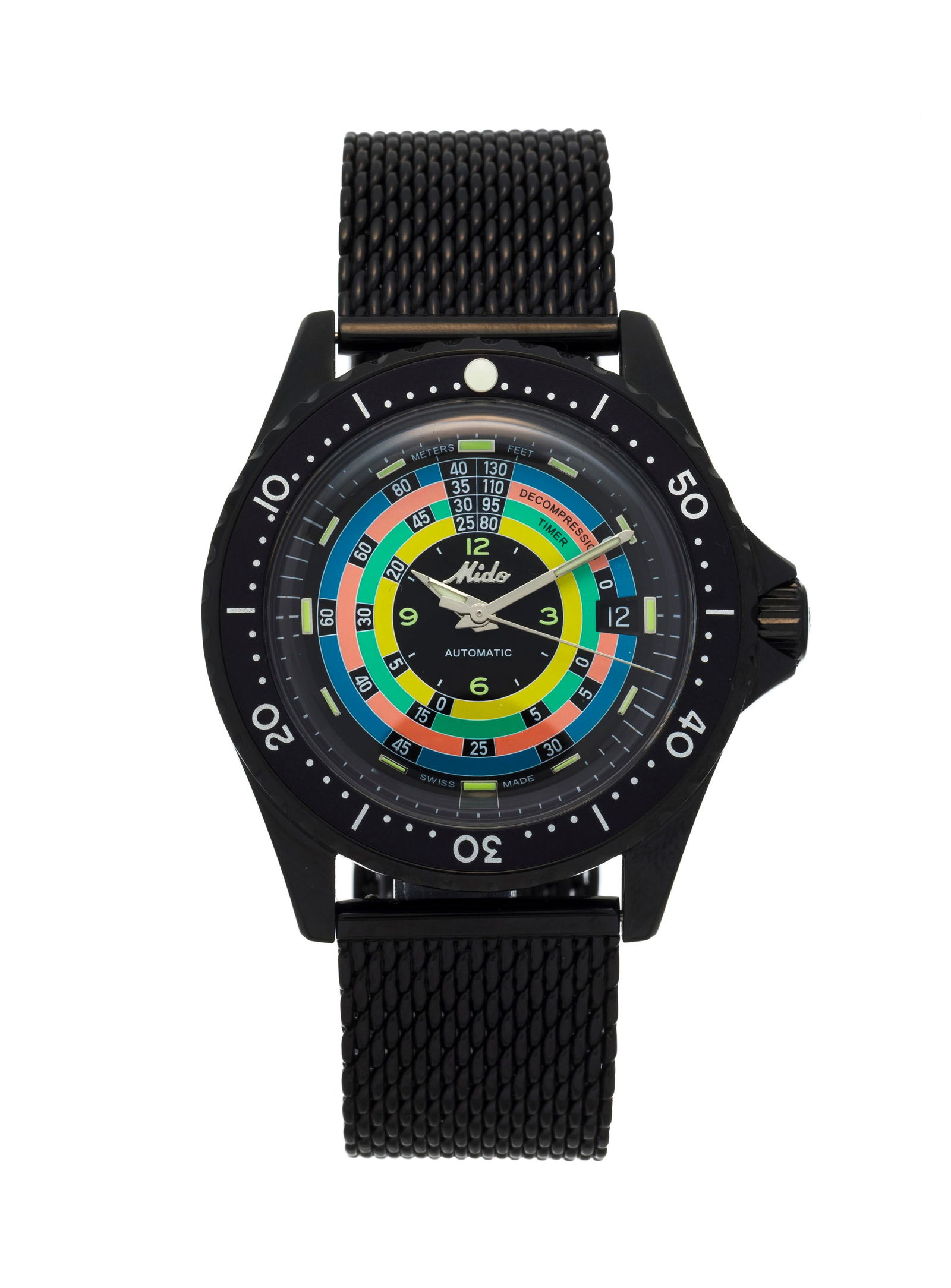 Mido, Ocean Star Decompression Timer, réf. M026807A, Ed. Limitée à 1961 pièces, : Mido, Ocean Star Decompression Timer, réf. M026807A, Ed. Limitée à 1961 pièces, montre en acier et revêtement noir, circa 2024 Mouvement: cal. 80/ETA CO7621, automatique, 25 r