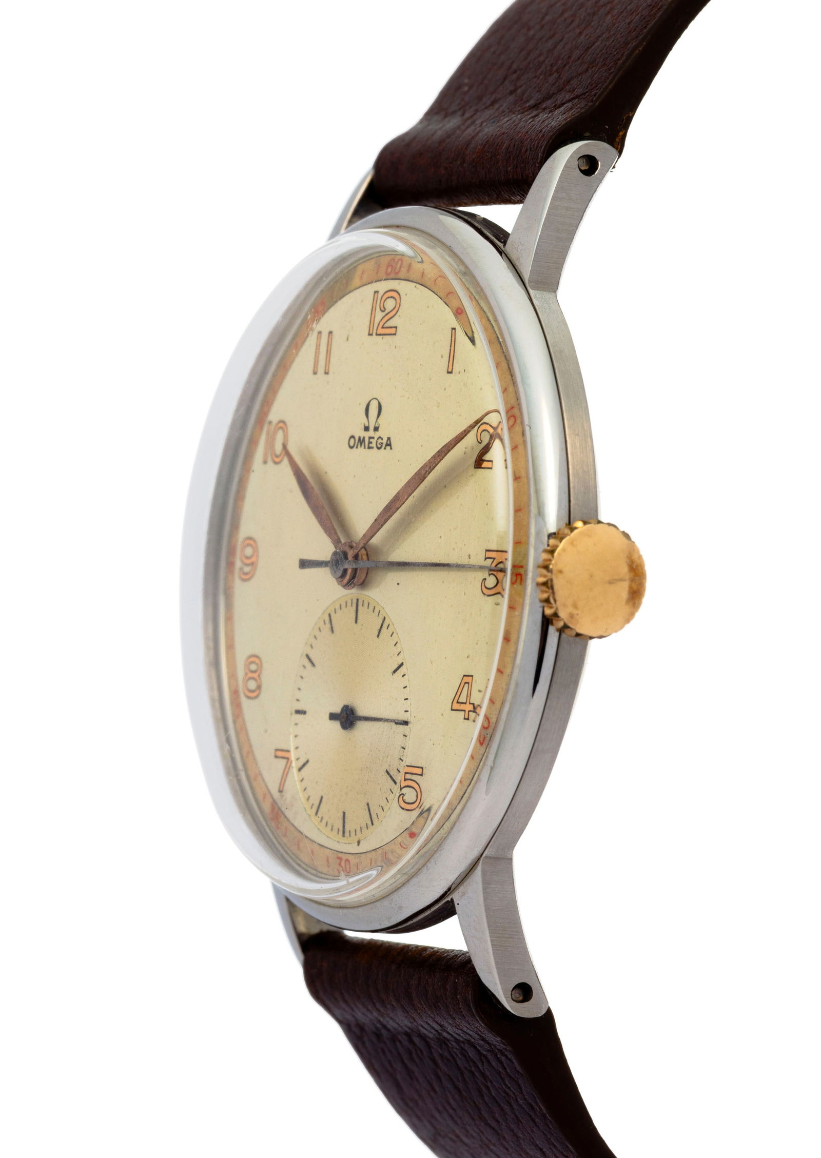 Omega, réf. 2325/7, montre petite seconde en acier, années 1950 Mouvement: cal. 283, m&# - 2