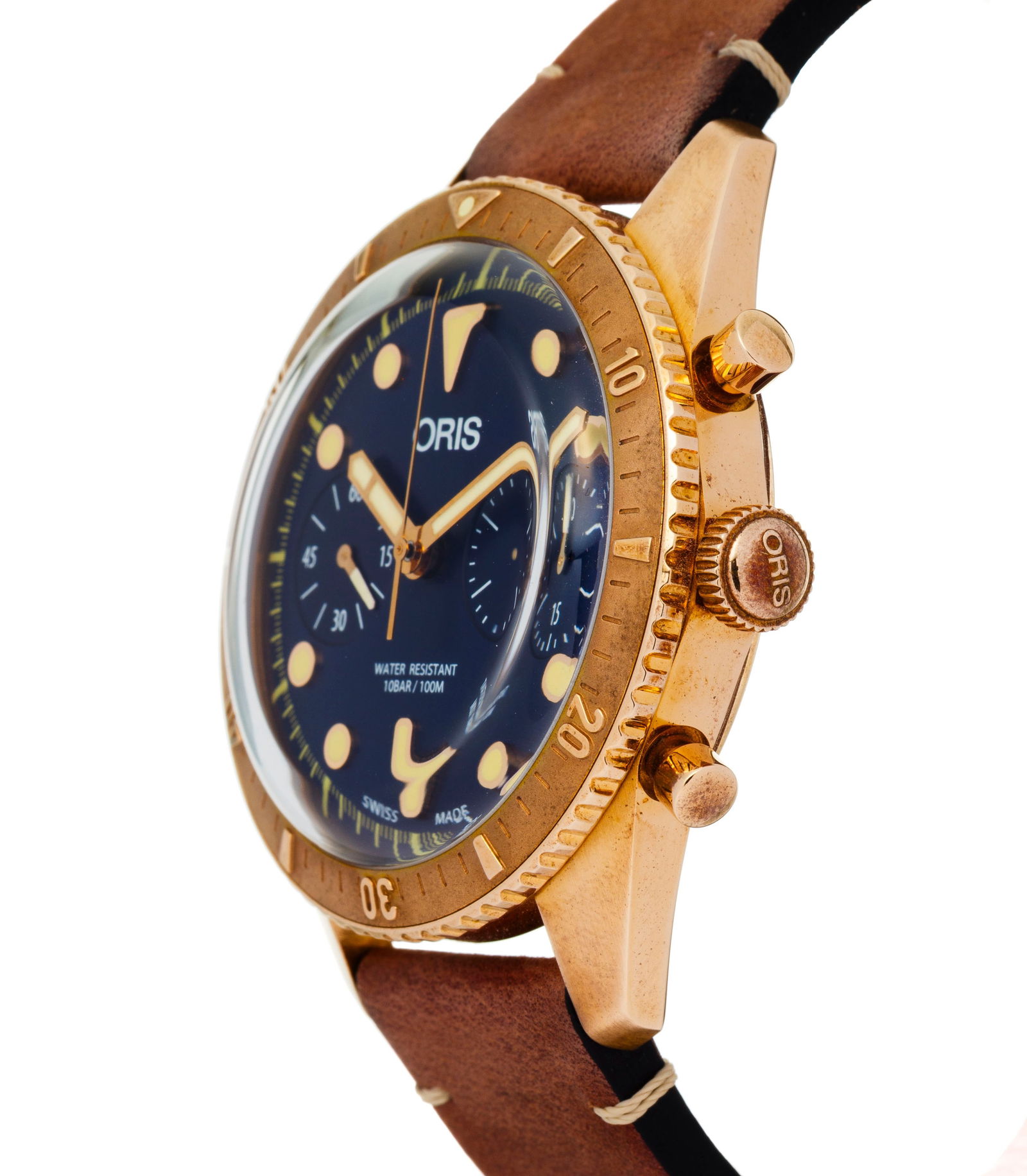 Oris, Carl Brashear, Ed. Limitée n°0701/2000, montre chronographe en bronze et acier Mou - 2