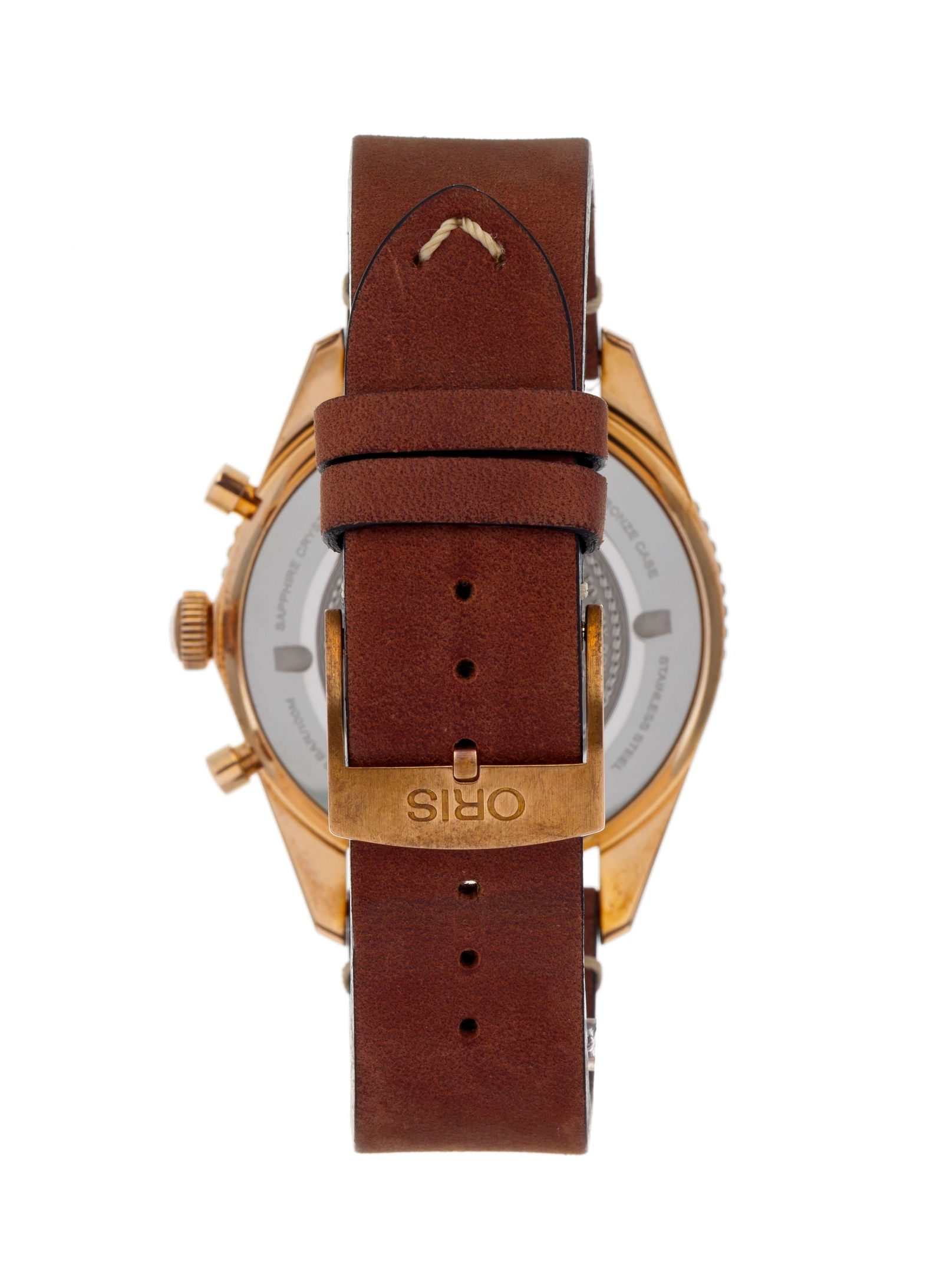 Oris, Carl Brashear, Ed. Limitée n°0701/2000, montre chronographe en bronze et acier Mou - 3