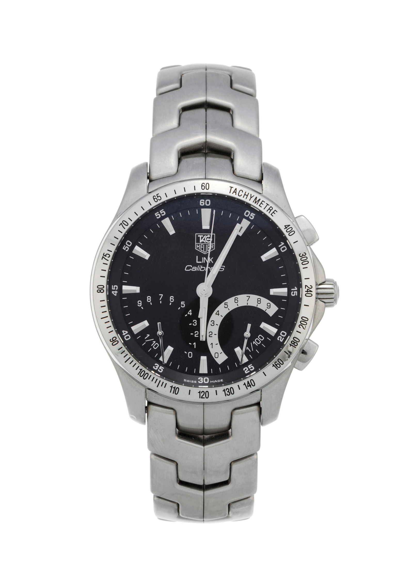 Tag Heuer, Link, Calibre S, réf. CJF7110, montre-bracelet chronographe en acier, circa 2008 M (1 of 4)