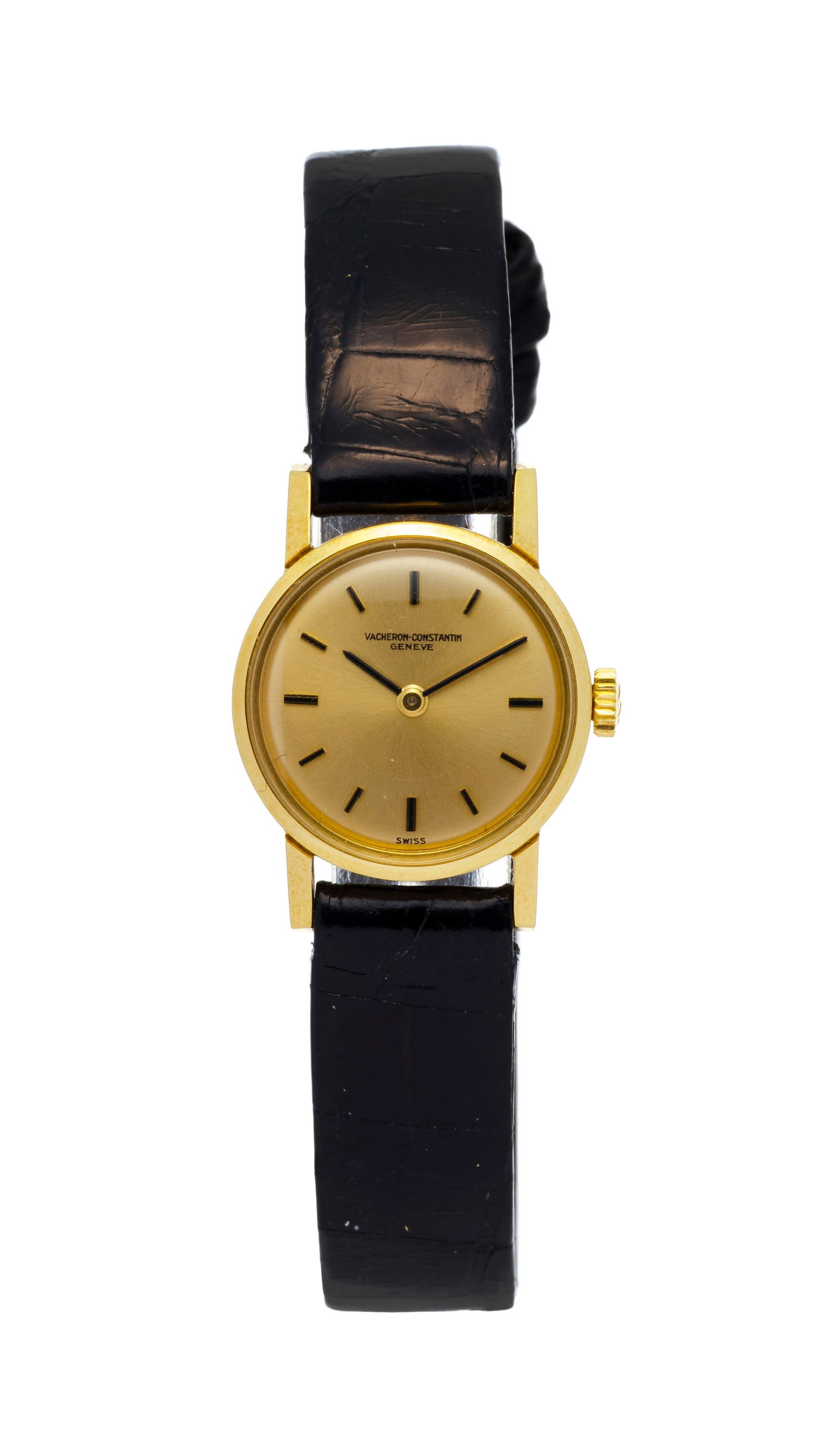 Vacheron Constantin, réf. 6591, montre en or 750, années 1960-70 Mouvement: cal. 1050/B,: Vacheron Constantin, réf. 6591, montre en or 750, années 1960-70 Mouvement: cal. 1050/B, mécanique, 20 rubis, n°623260 Boîtier: n°477325, diam. 18 mm Bracelet Vacheron