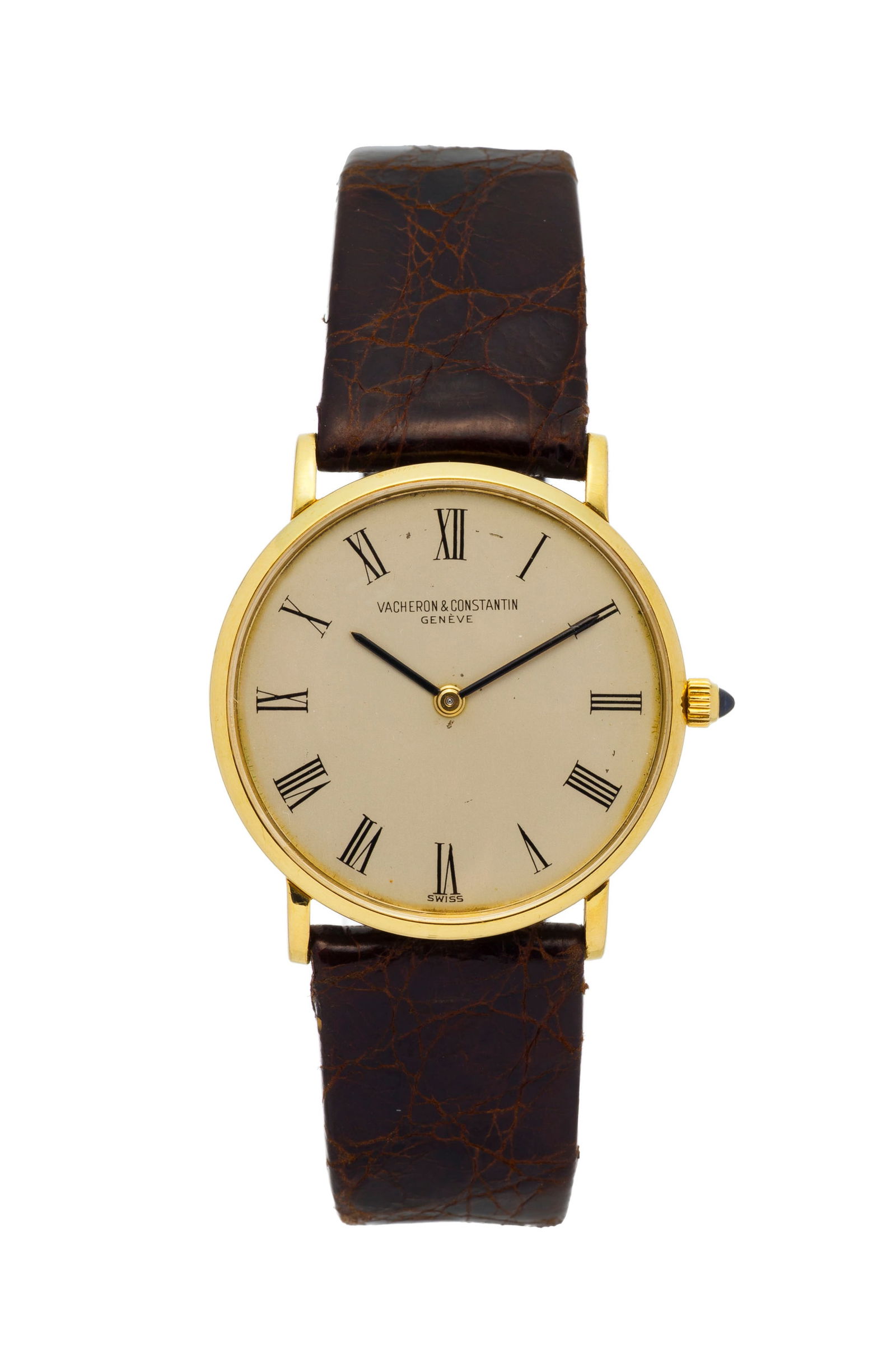 Vacheron & Constantin, réf. 6715, montre en or 750, années 1960 Mouvement: cal. 1003, m&: Vacheron & Constantin, réf. 6715, montre en or 750, années 1960 Mouvement: cal. 1003, mécanique, 17 rubis, n°633295 Boîtier: n°432508 regravé, diam. 28 mm