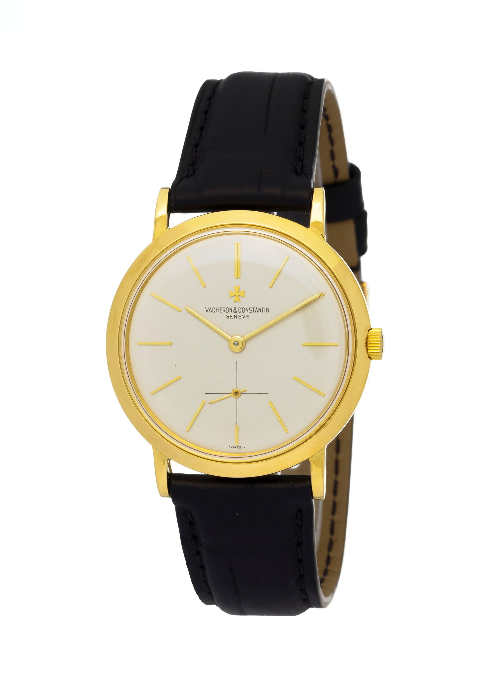 Vacheron Constantin, montre petite seconde en or 750 Mouvement: cal. 1001, mécanique, 18 rubi: Vacheron Constantin, montre petite seconde en or 750 Mouvement: cal. 1001, mécanique, 18 rubis, n°541007 Boîtier: n°369459, diam. 34 mm Complication: compteur subsidiaire pour les