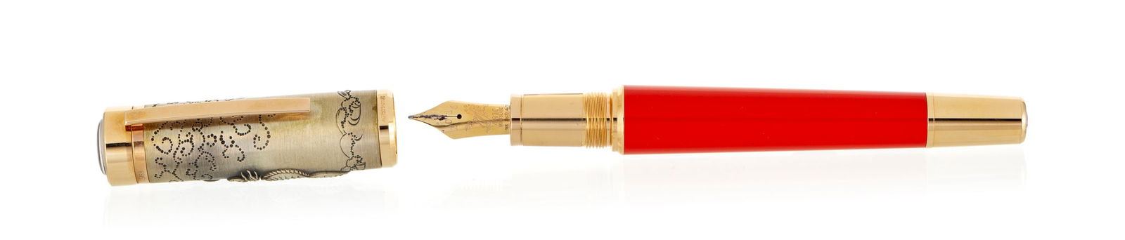 Montblanc, Signs & Symbols, The Yellow Dragon, Ed. Limitée n°13/88, stylo plume en or 750, - 2