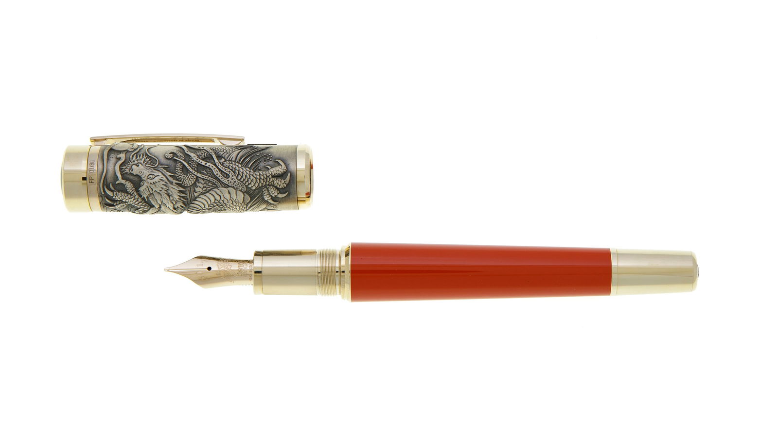 Montblanc, Signs & Symbols, The Water Dragon, Ed. Limitée n°01/88, stylo plume en or gris  - 3