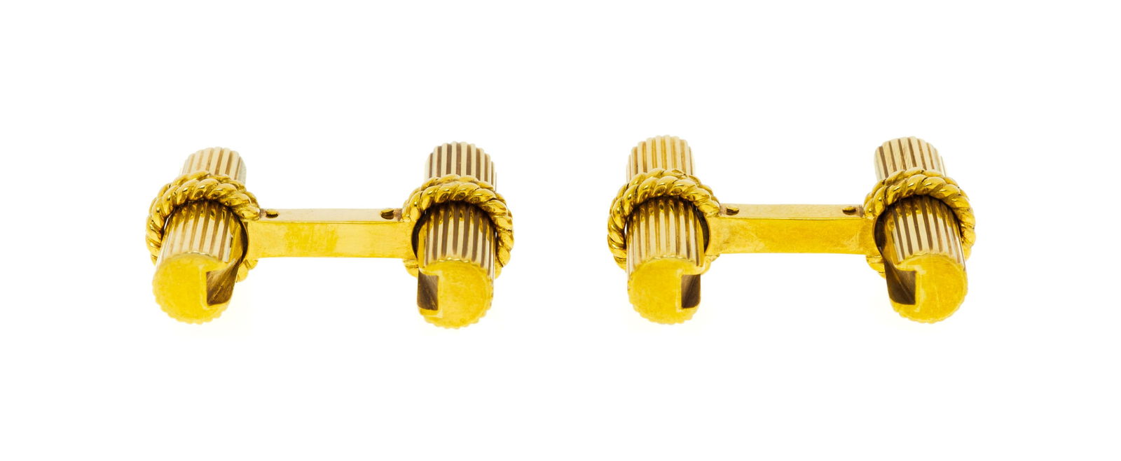 Cartier, paire de boutons de manchette or 750 avec deux paires de bâtonnets interchangeables en - 2
