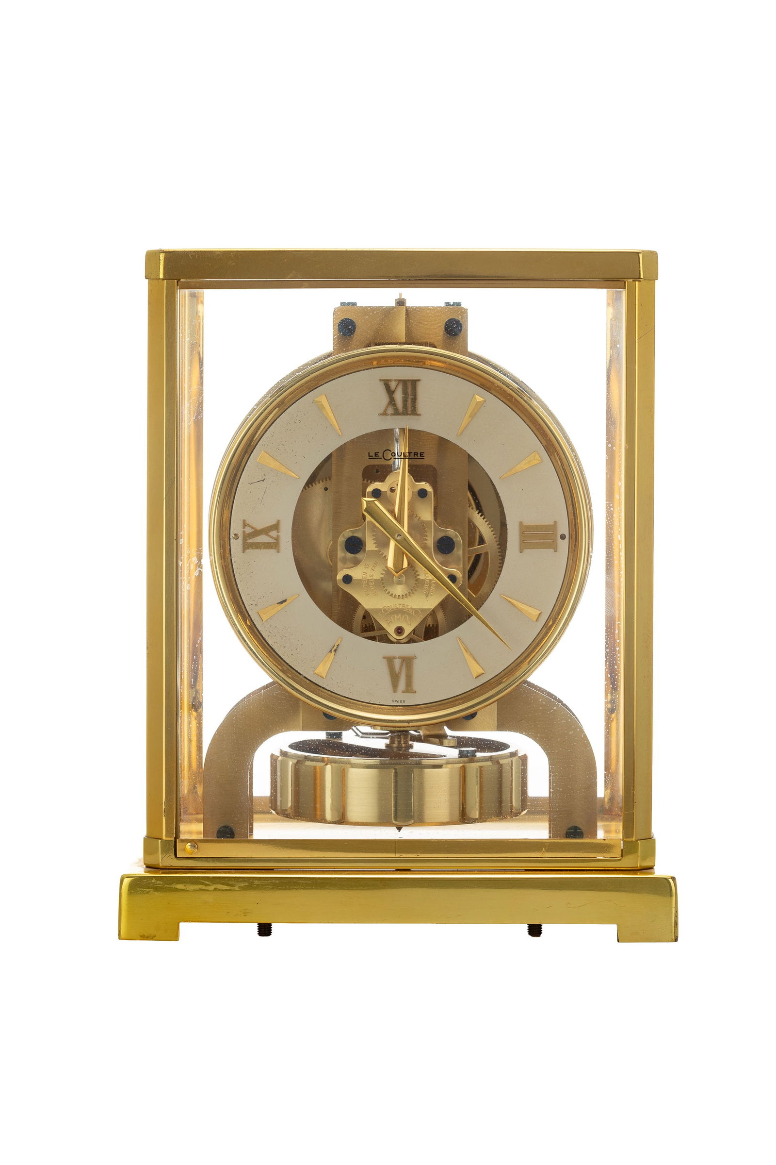 LeCoultre, Atmos, pendulette cabinet en métal doré Mouvement: cal. 526-5, mécaniqu (1 of 2)