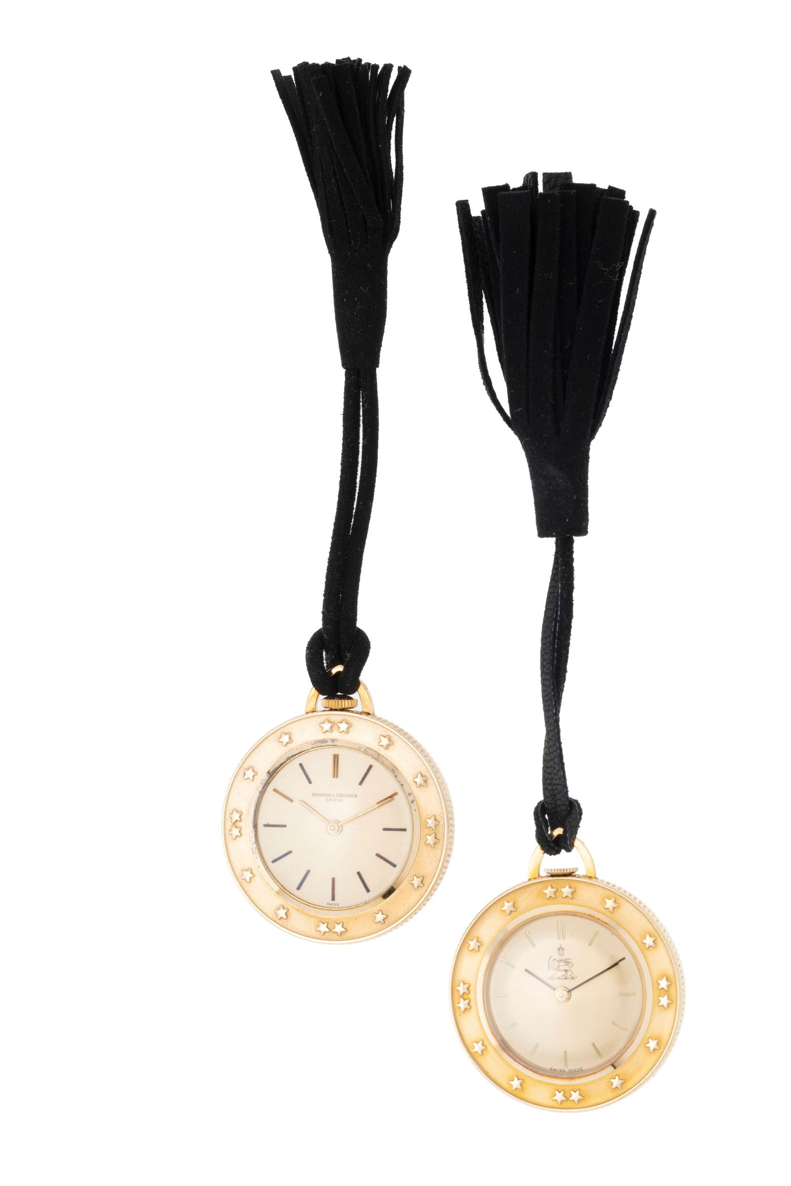 2 montres de poche pièces en or 750 comprenant une Vacheron Constantin et une Sarcar: Vach: 2 montres de poche pièces en or 750 comprenant une Vacheron Constantin et une Sarcar: Vacheron Constantin, montre de poche pièce en or 750 à l'effigie du Shah d'Iran Mohammad Reza
